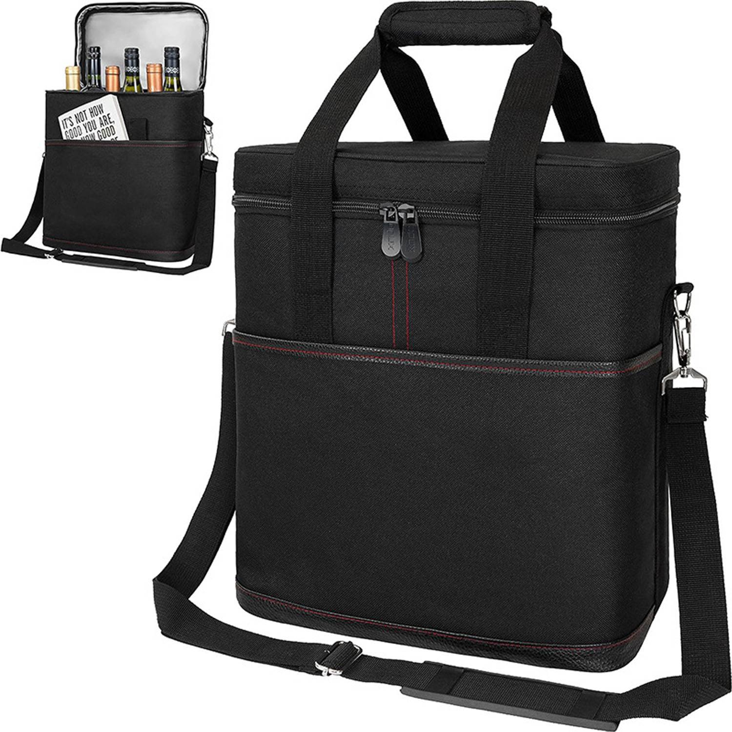6 Wine Bottle Carrier Tote-Insulated Padded 13