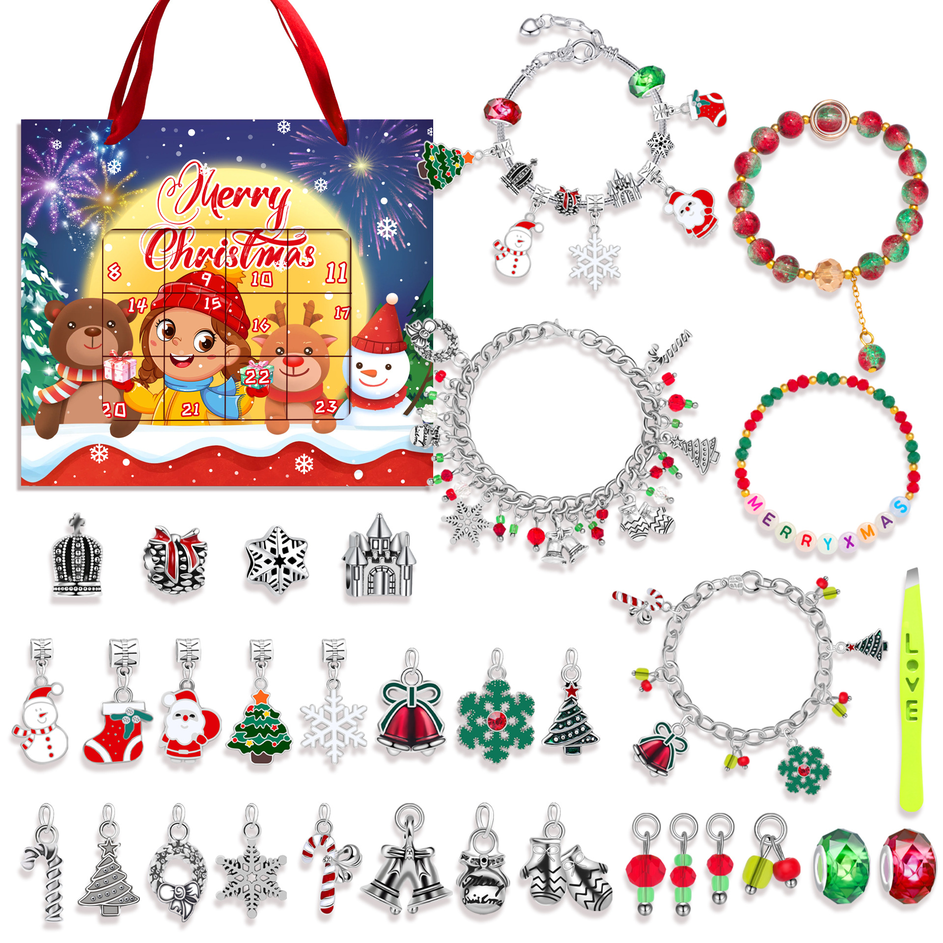 Christmas Charm Bracelet Advent Calendar DIY Jewelry Set 4
