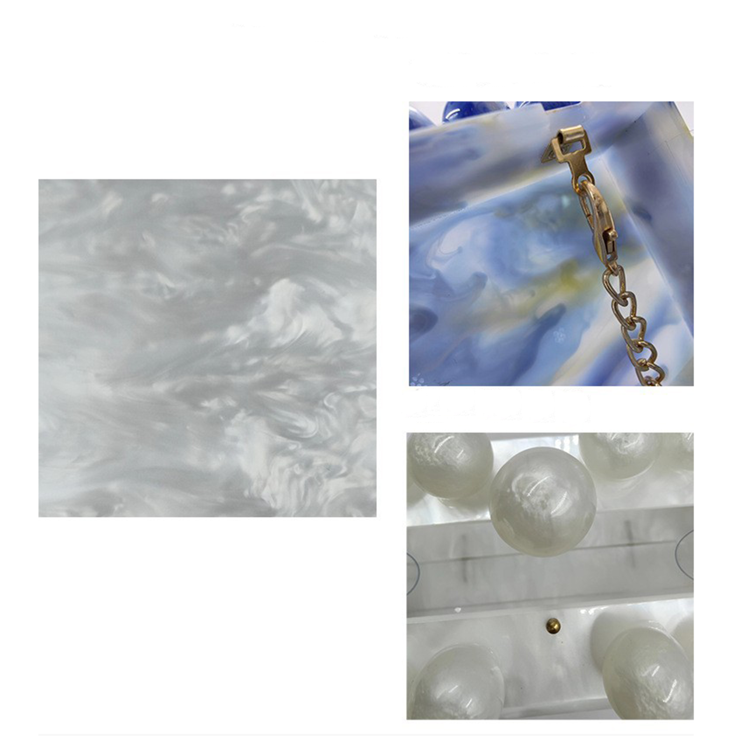 Pearl Marble Acrylic Clutch Crossbody Bag 6