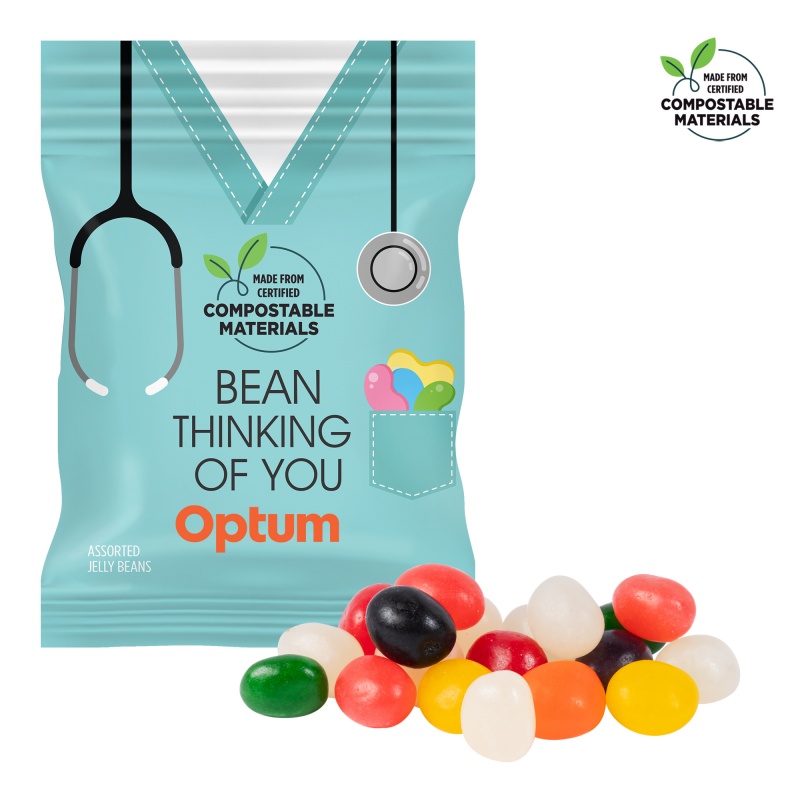 2oz. ECO-Digibag, Compostable & Full Color, Gourmet Jelly Beans 1