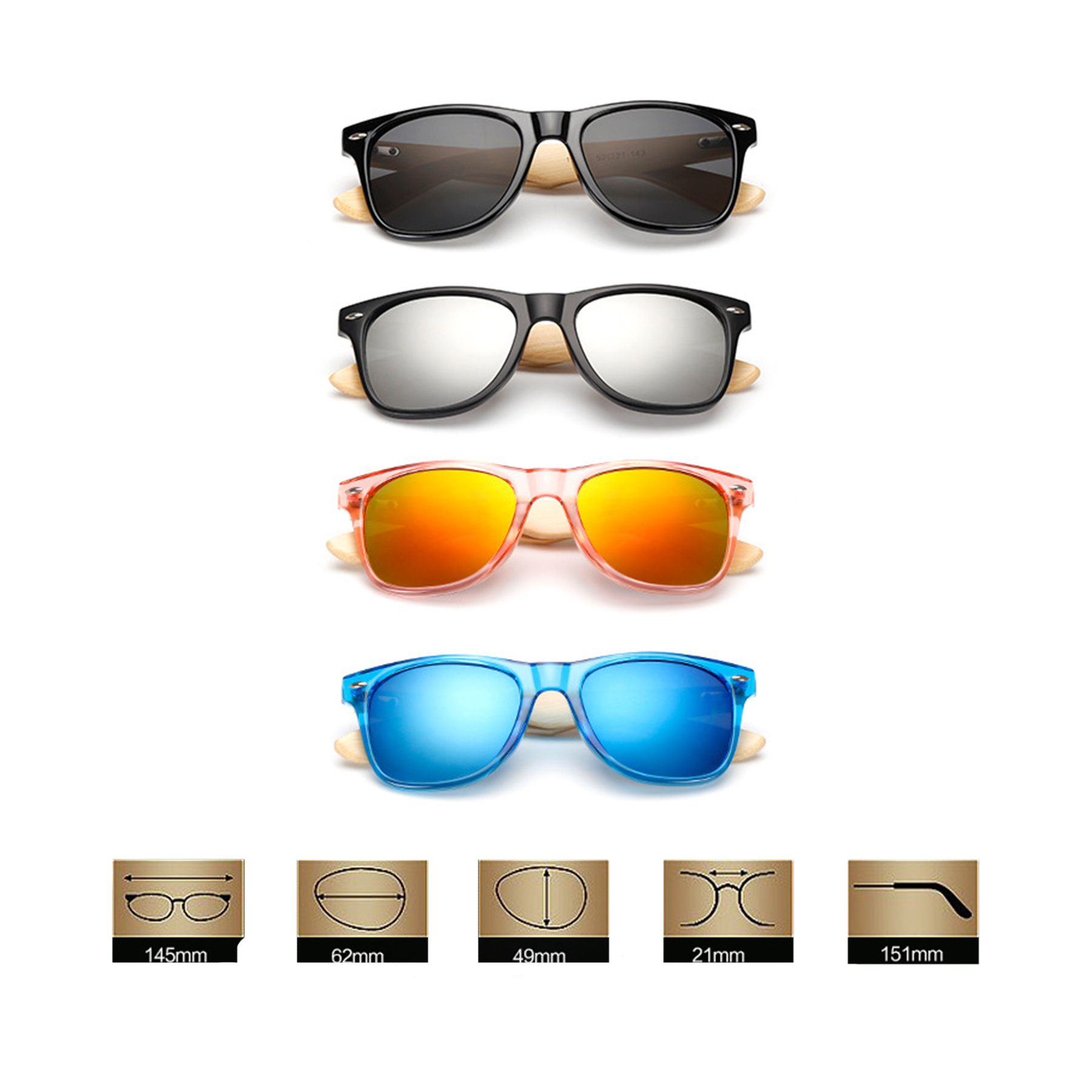 Classic Wood Temple Sunglasses 1
