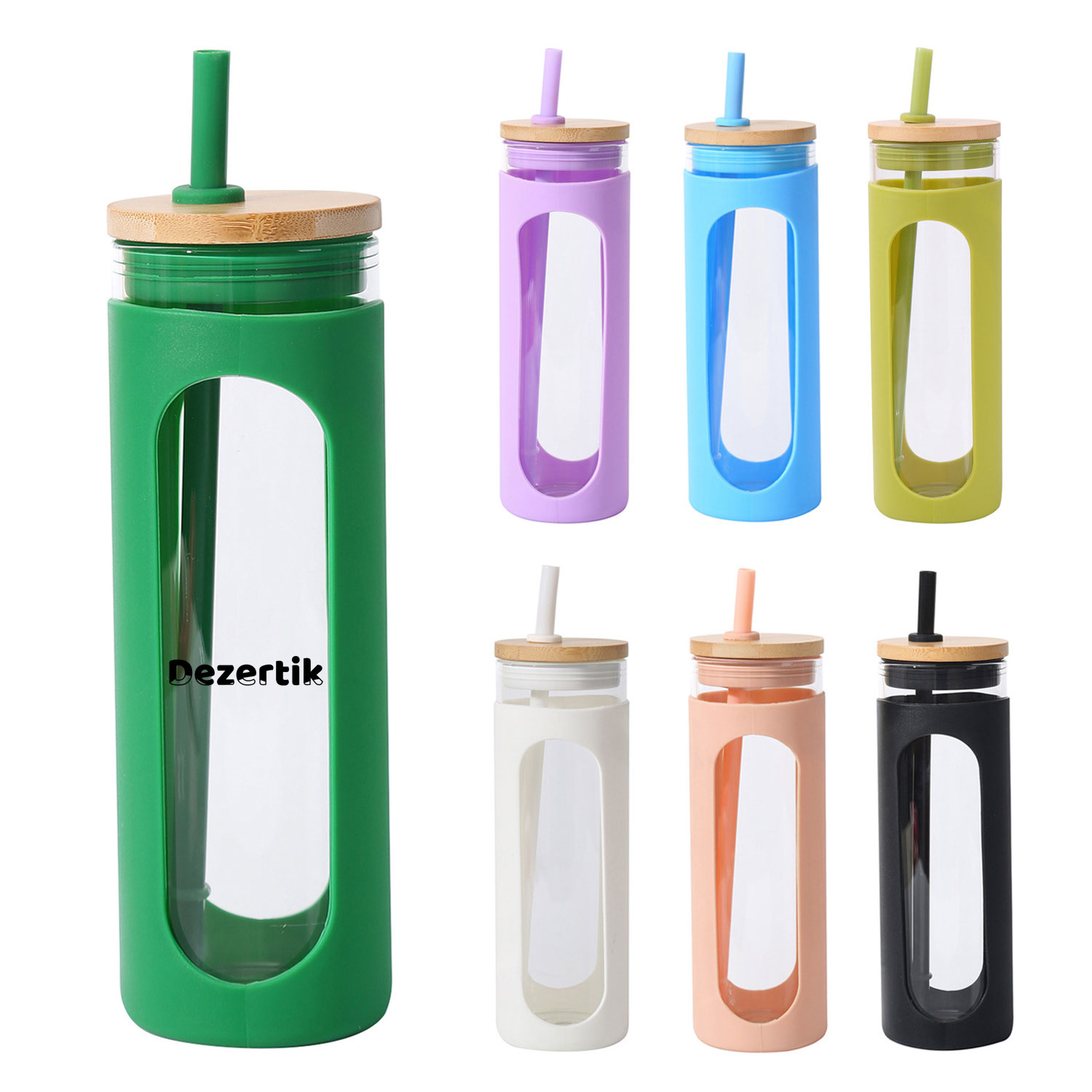 20 oz BoroSip Nomad -Wood Lid & Straw Portable Glass Tumbler 3
