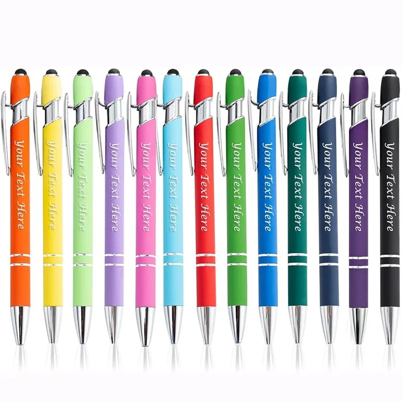 Promotional Soft Rubber Incline Stylus Metal Pen 9