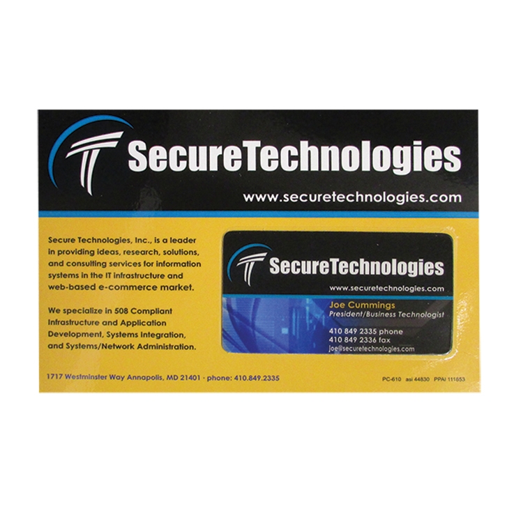 6 3/4" x 4 3/4" - Laminated Card with Customer Supplied Item 1