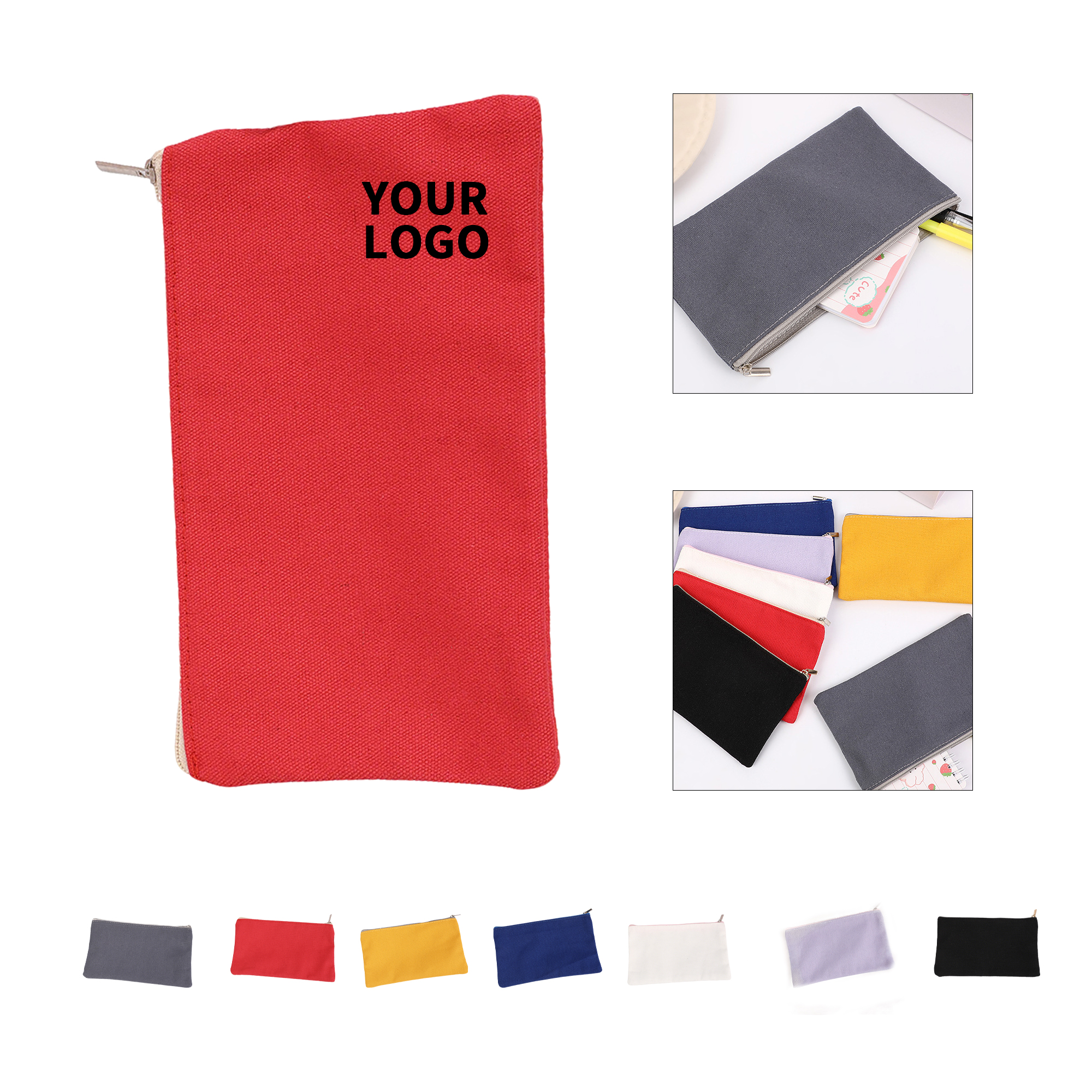 Oxford Zipper Pencil Pouch 8.3" x 4" 2