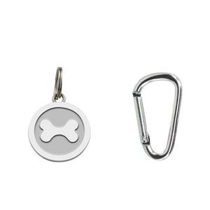 Reliable Round Paw Shaped Dog ID Tag With Carabiner 16