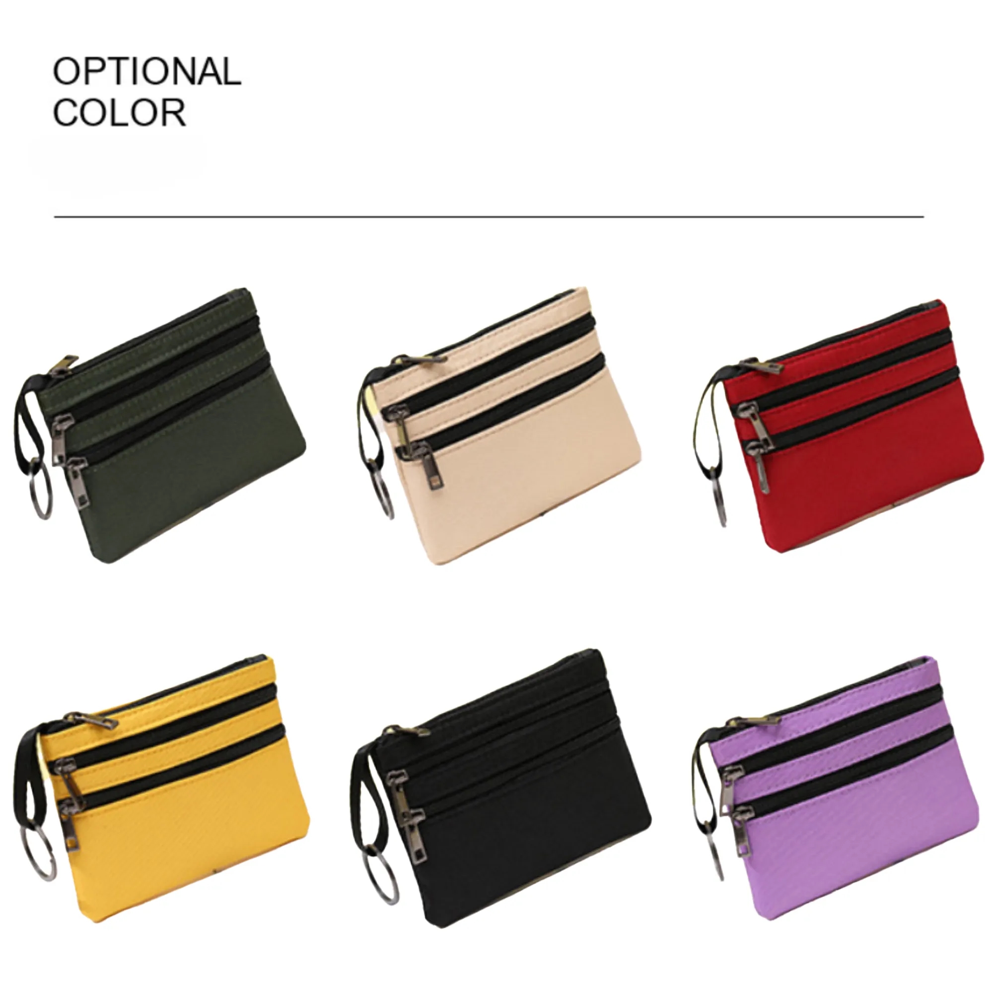 Multi Pocket Zipper Canvas Coin Bag 8