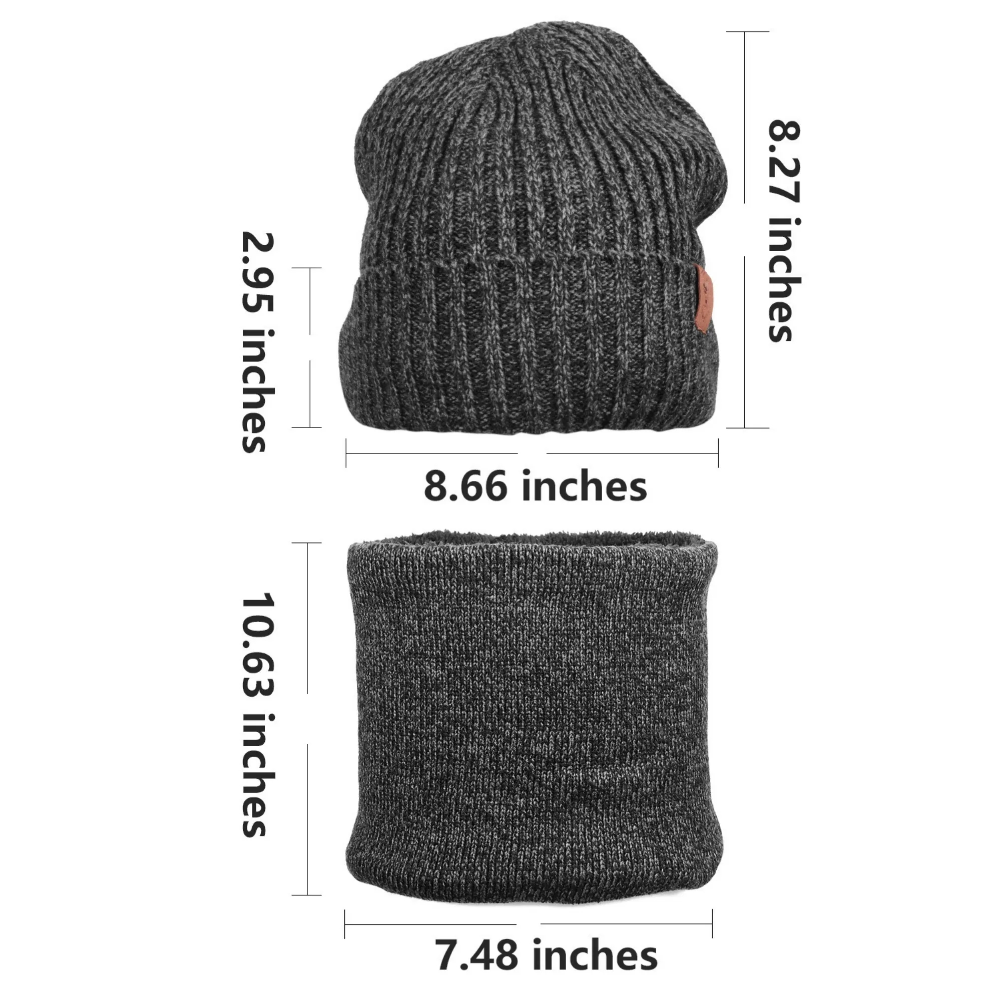 Premium Quality Men's Knit Hat Two-Piece Set 9