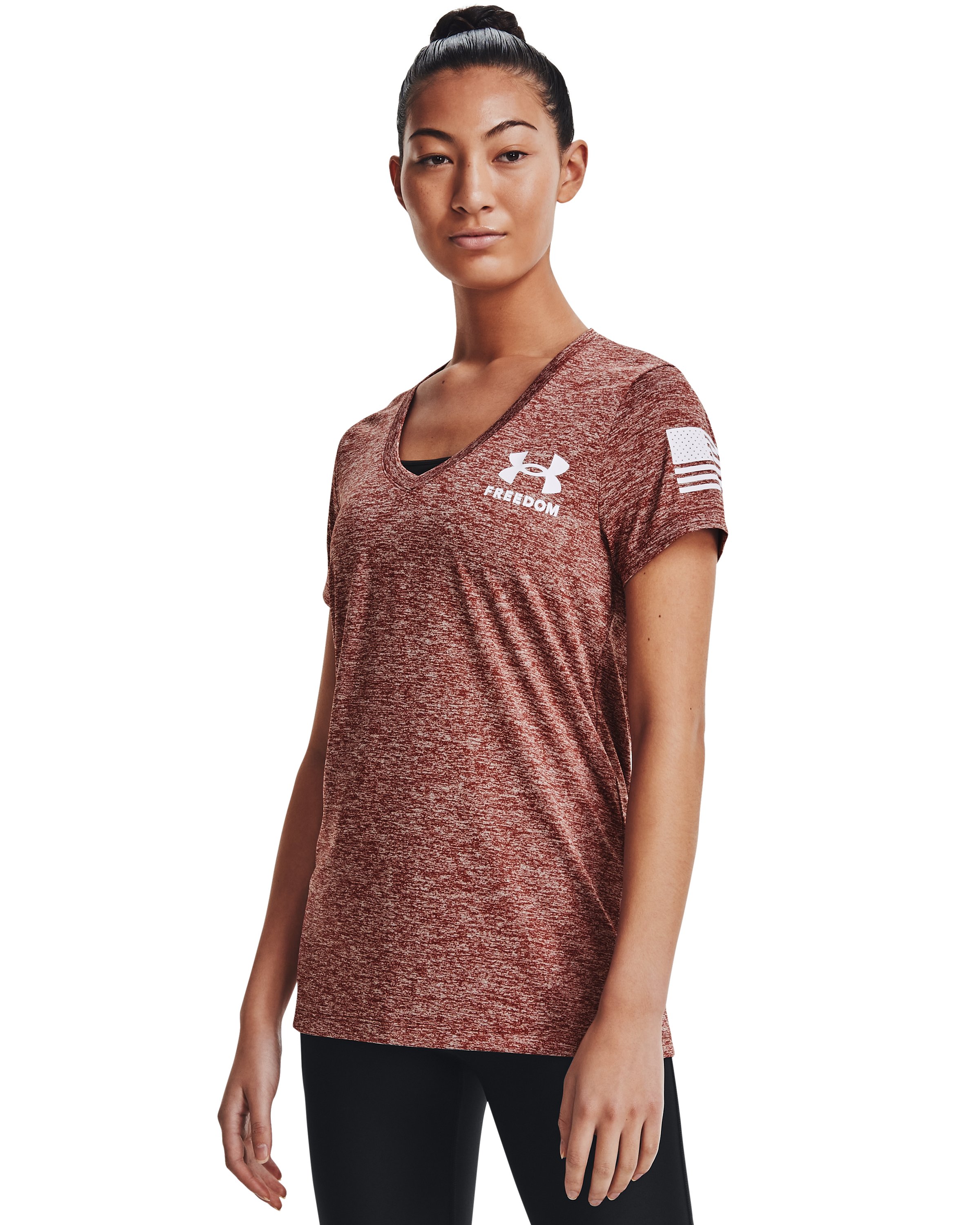UA Tech Freedom Women's Short Sleeve V-Neck 8