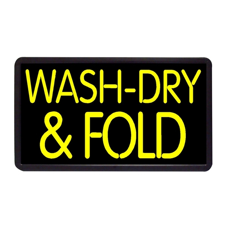 Wash Dry Fold 13" x 24" Simulated Neon Sign
