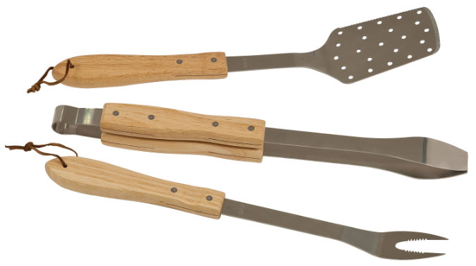 3-Piece BBQ Set in Wooden Pine Box 3