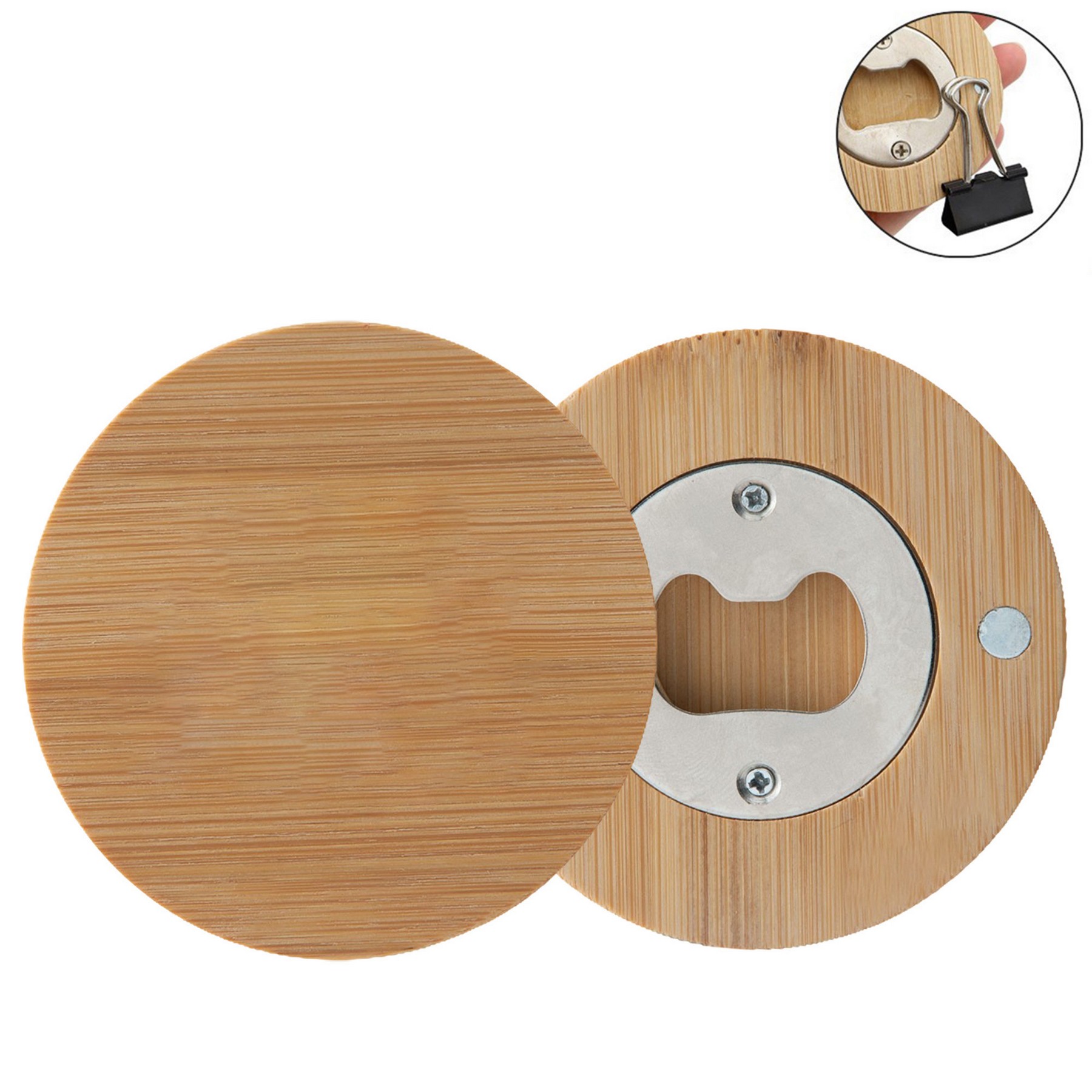 Bamboo Bottle Opener & Magnets Memo Holder 3