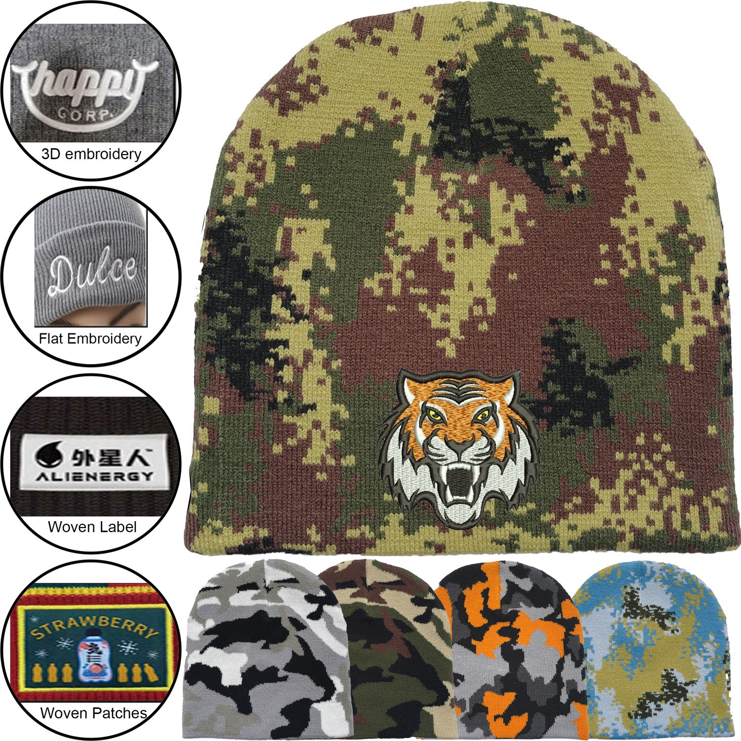 Unisex Camouflage Knitted Beanie 3