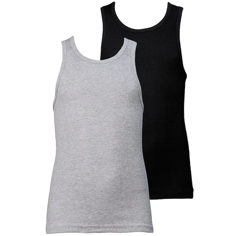 Boys' A-Shirts - Black & Gray Large 3 Pack 1