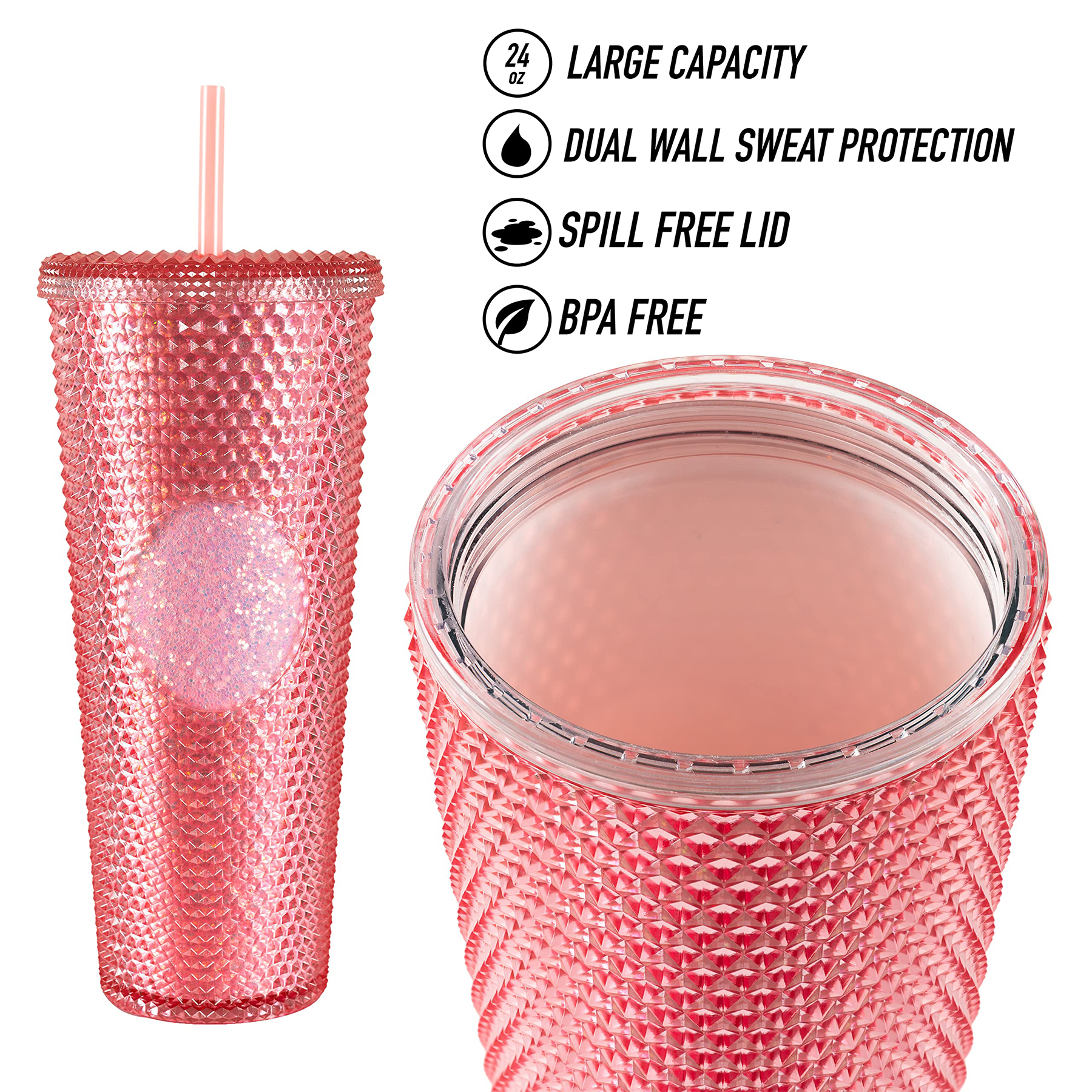 Studded Tumbler with Straw 3