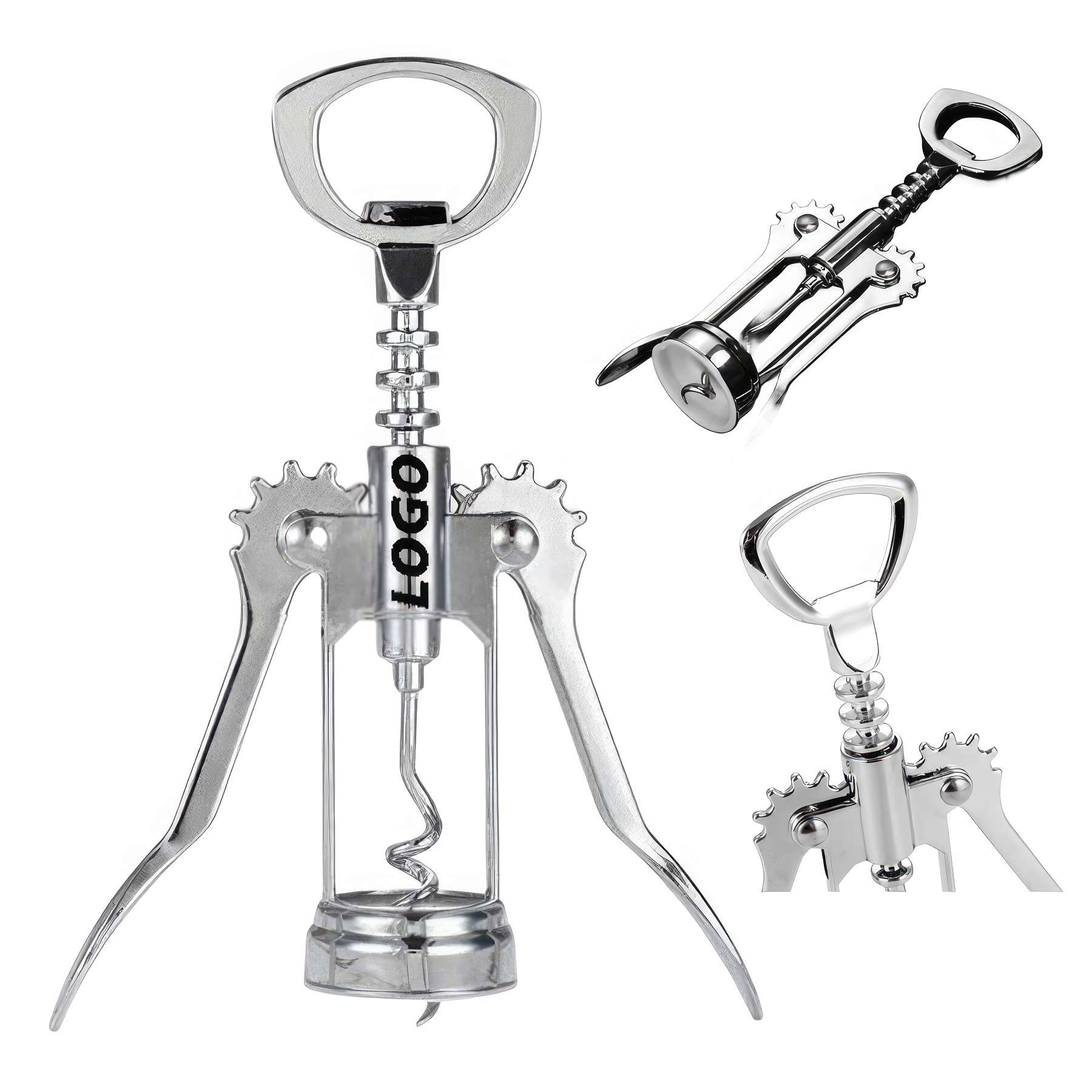 Custom Stainless Steel Wing Corkscrew Wine Bottle Opener 2