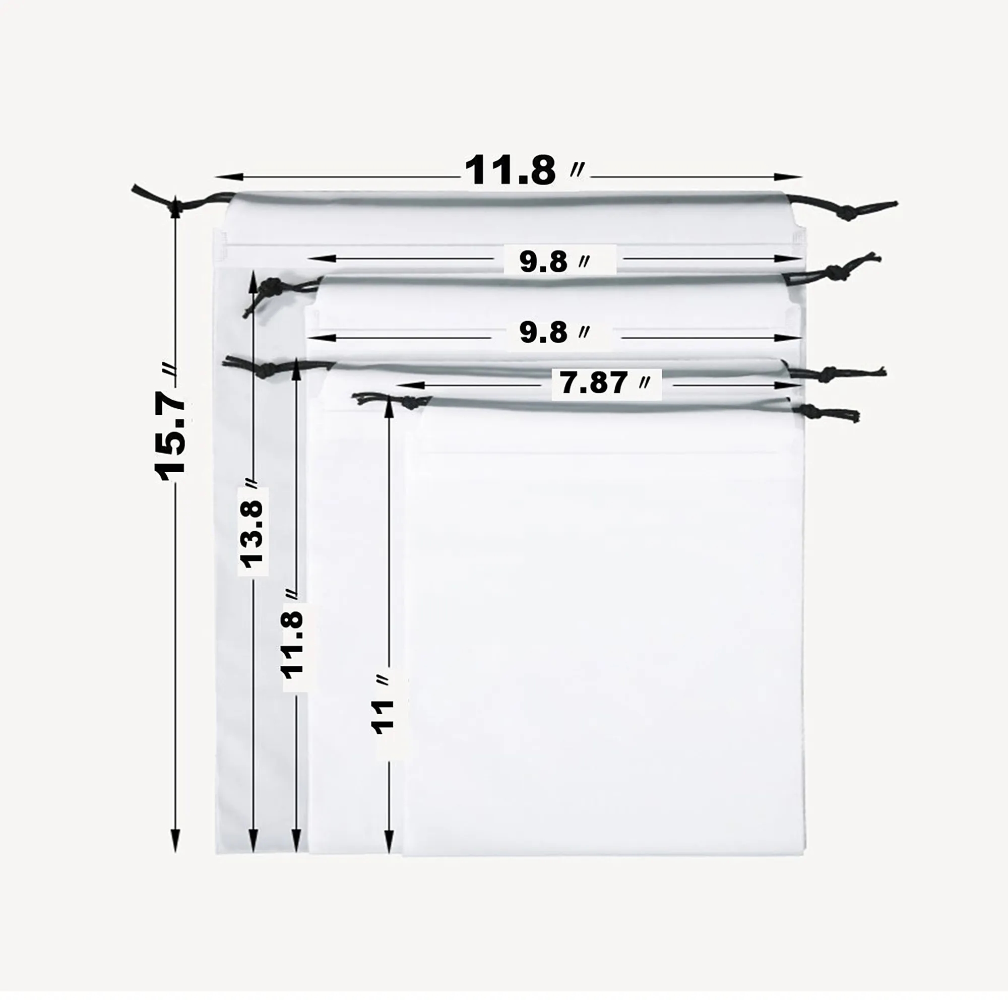 Frosted Transparent Plastic Drawstring Bag 5