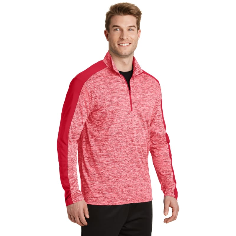 Sport-Tek PosiCharge Electric Heather Colorblock 1/4-Zip Pullover., custom hoodie or sweatshirt with logo imprint 13