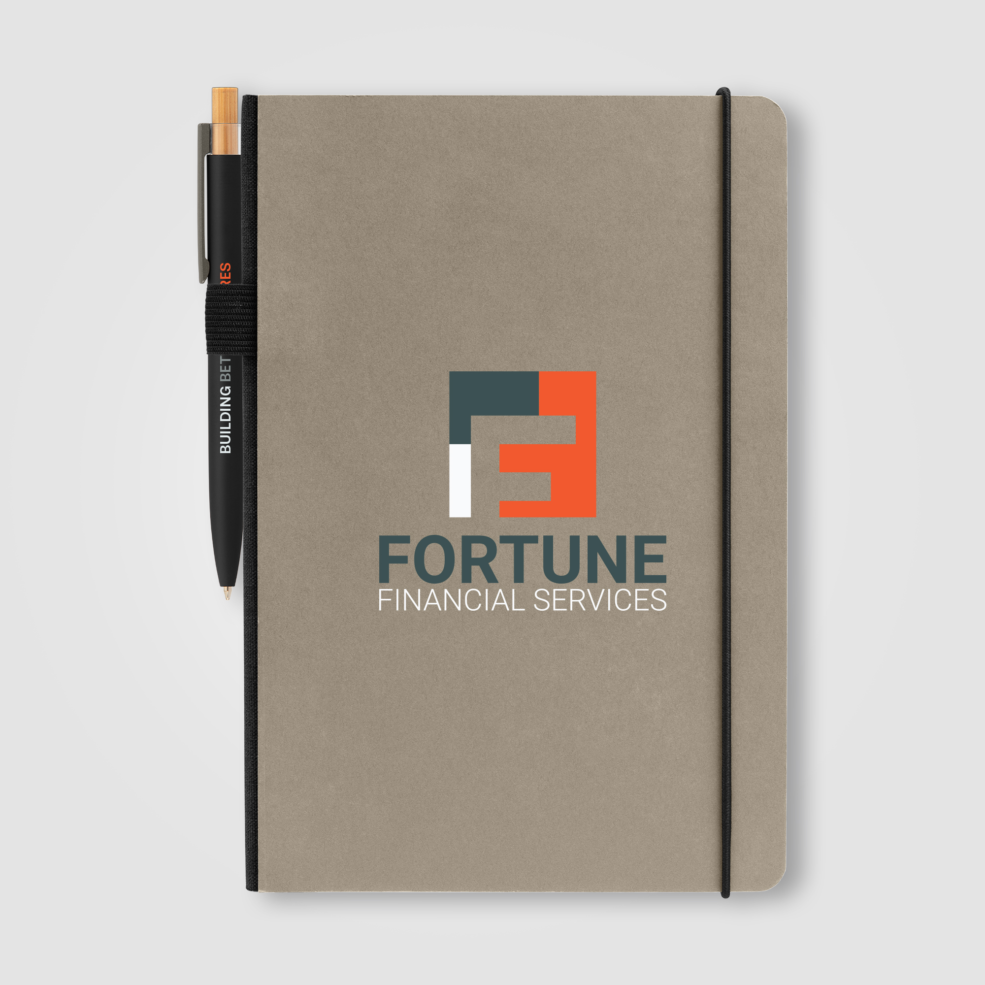 Recycled Kraft Paper Cover Journal & Pen Set - A5 5.9" x 8.3" 5