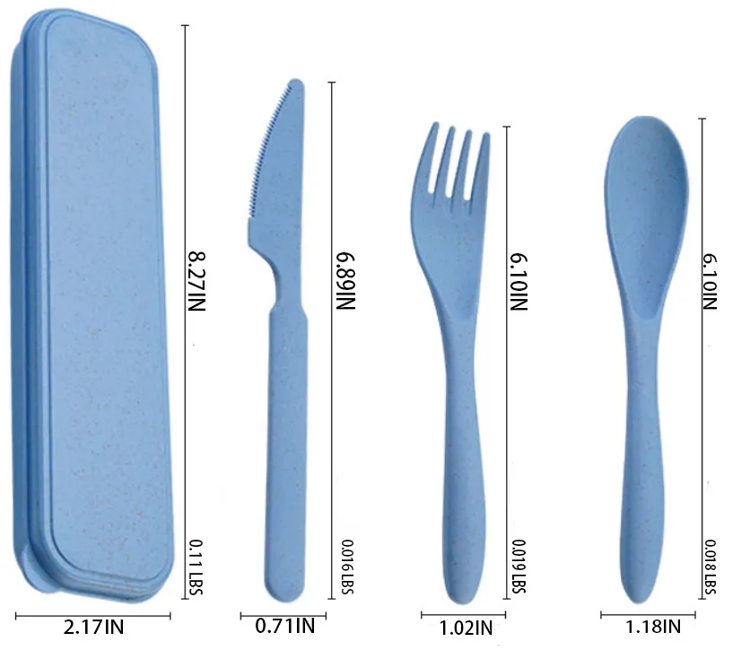 Eco-Friendly 3-in-1 Wheat Straw Utensil Set 18