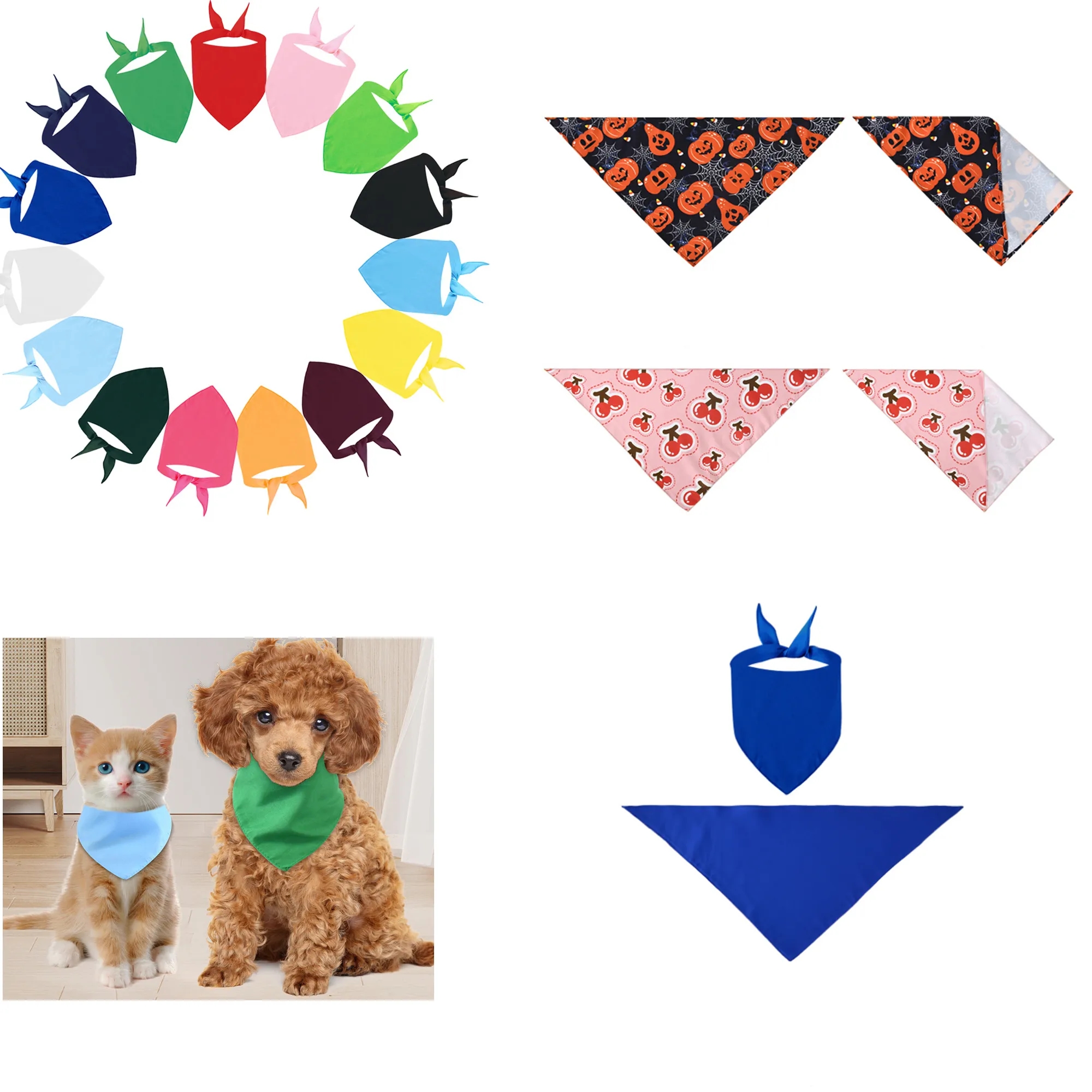 Polyester Pet Triangle Bandanas 2