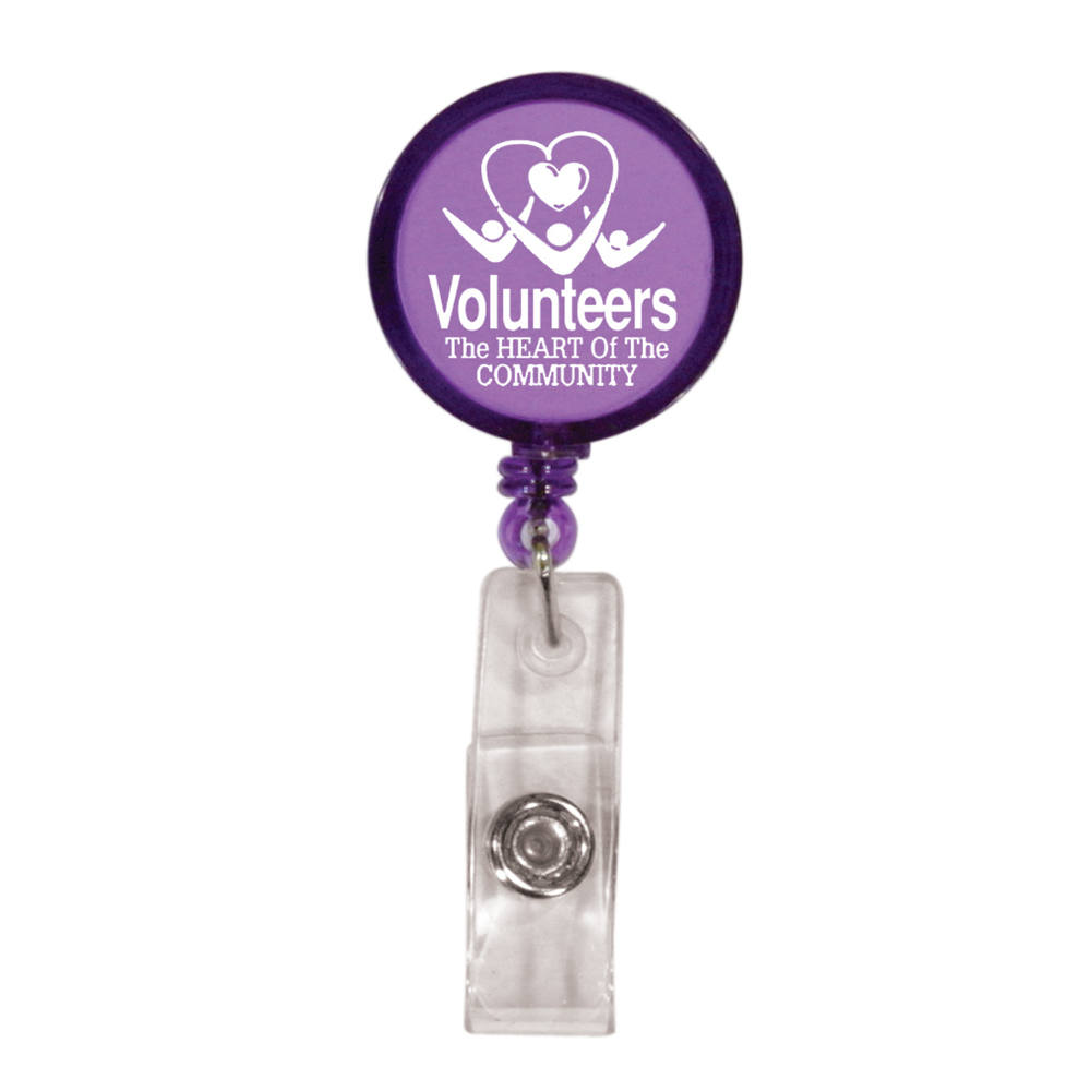 Round Retractable Badge Holder w/ Alligator Clip 13