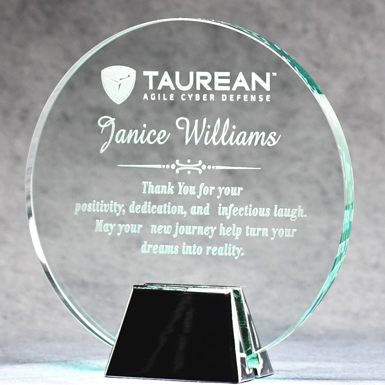 Jade Glass Circle With Chrome Stand 4