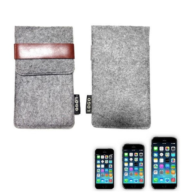 Felt Phone Case With Leather Strap 2