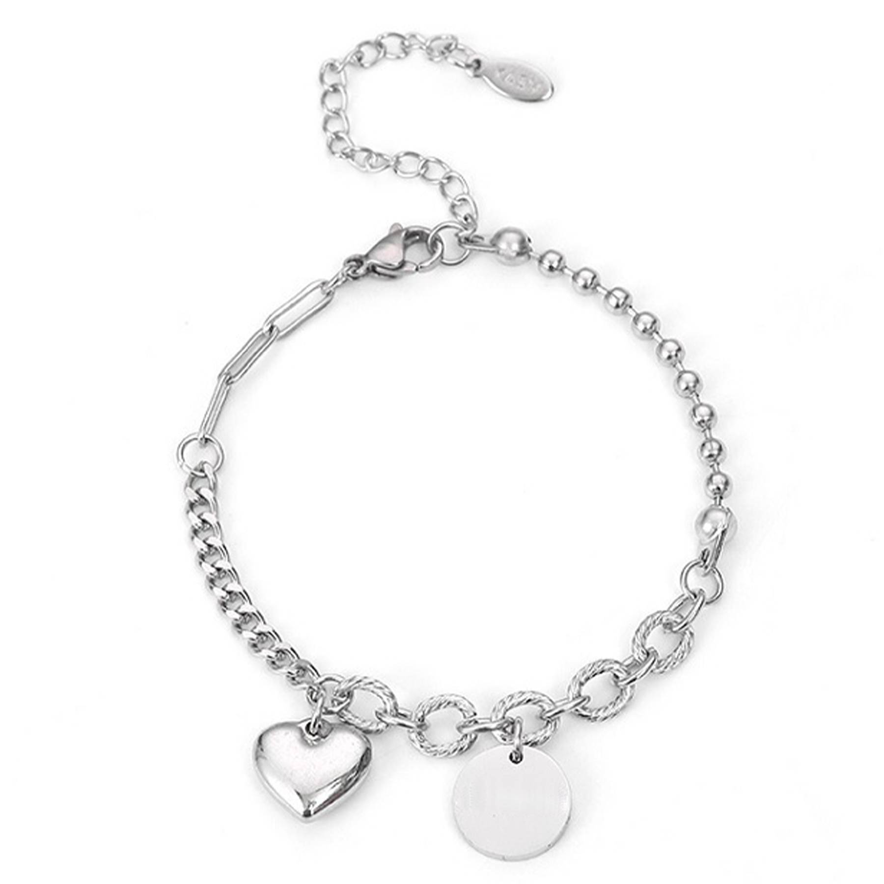 Stainless Steel Peach heart coin bracelet 5