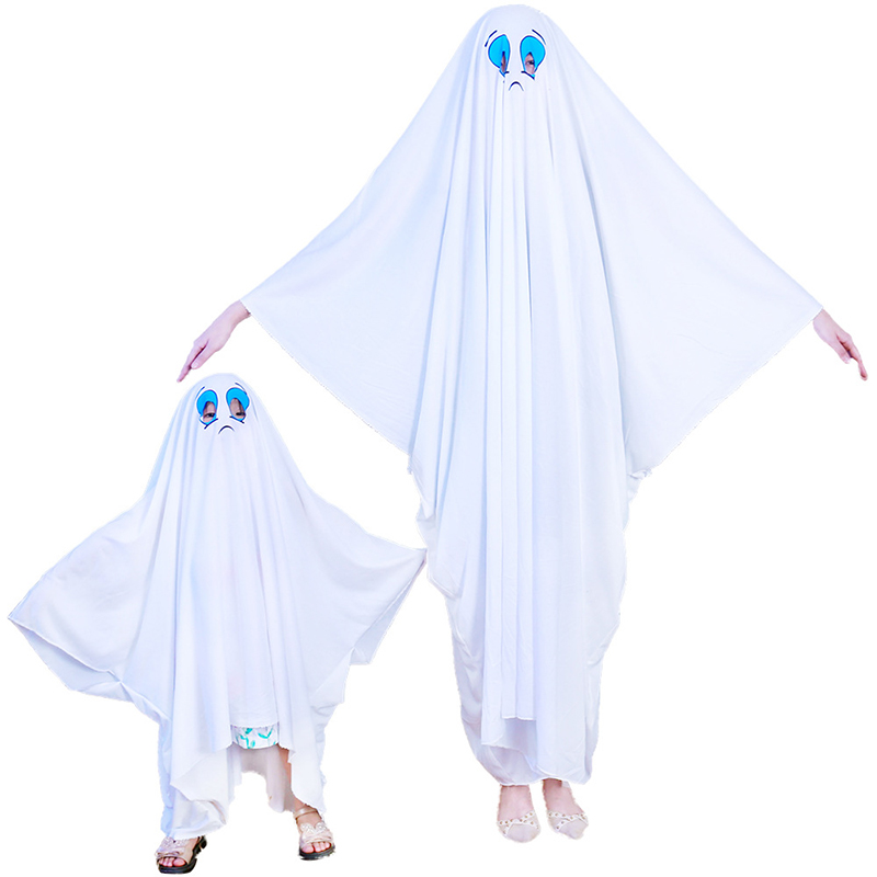 Halloween White Ghost Cloak Costume for Adult Kids Cosplay 7