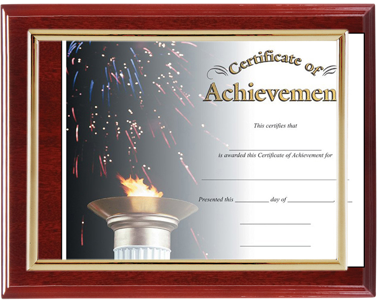 Slide In Certificate Plaque-Mahogany