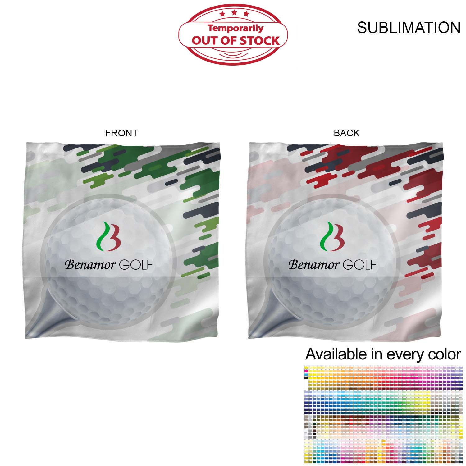 Microfiber Dri-Lite Suede Shammy Cooling 2-Tone Towel, 15x15, Sublimated Edge to Edge 2 sides 4