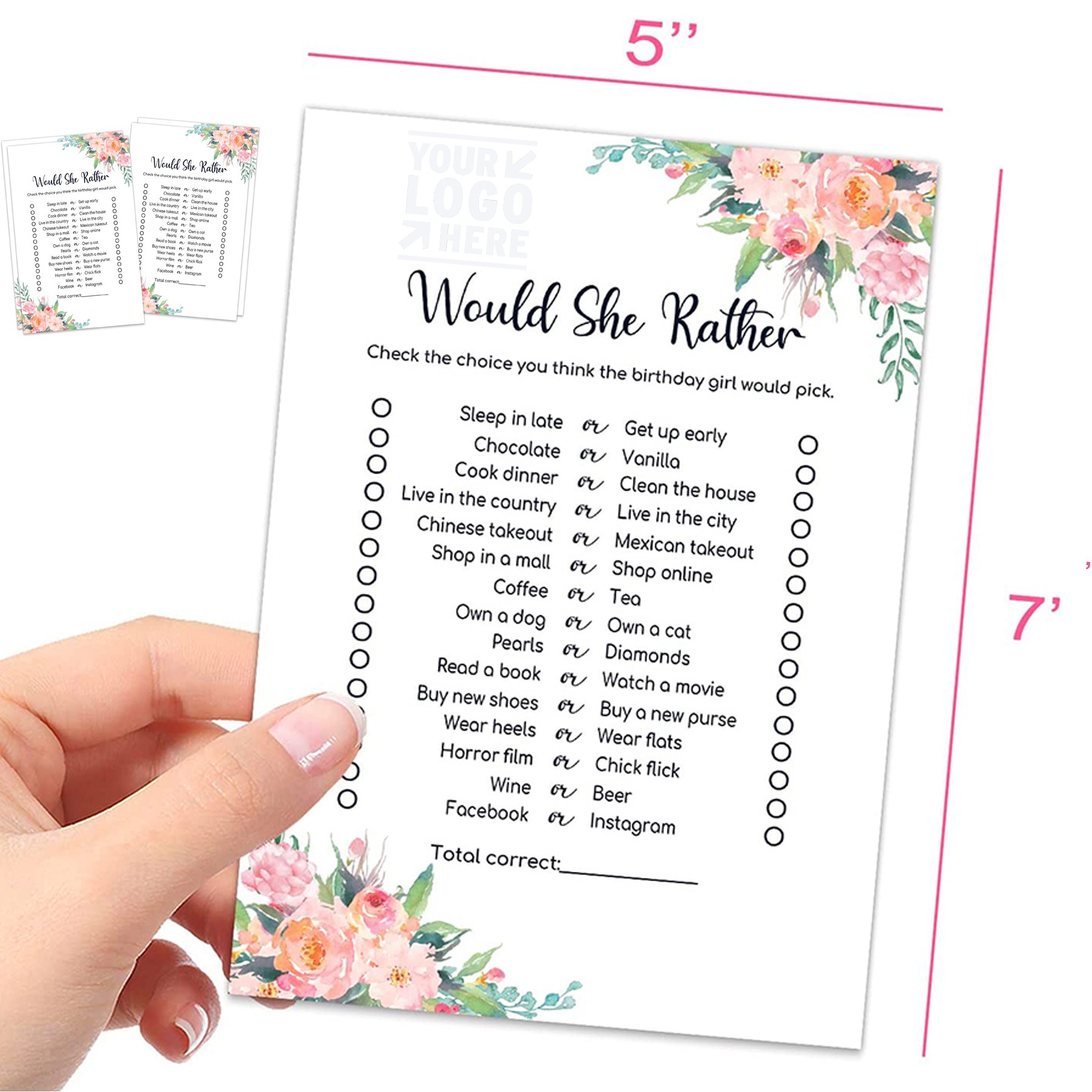 20Pcs Birthday Game Card Set 3