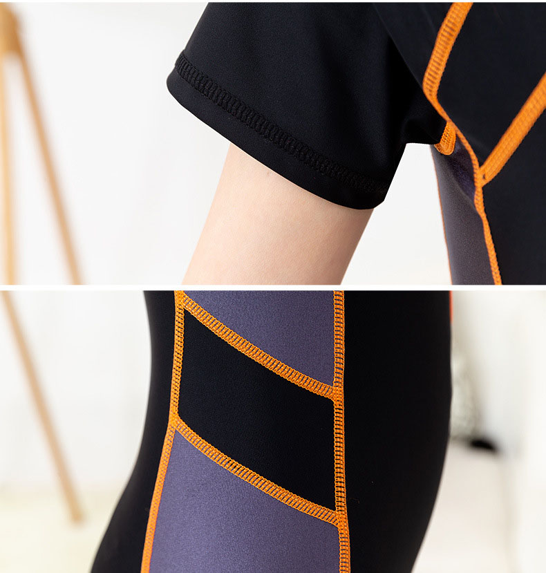 One-Piece Snorkeling Surfing Swim Suit w/ Short Sleeves and Sun Protection 2