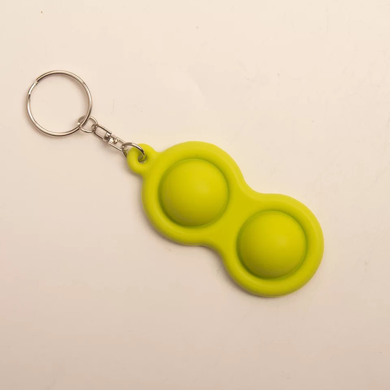Pure Silicone 2PCS Bubbles Dimple Sensory Fidget Toys w/Keychain 3