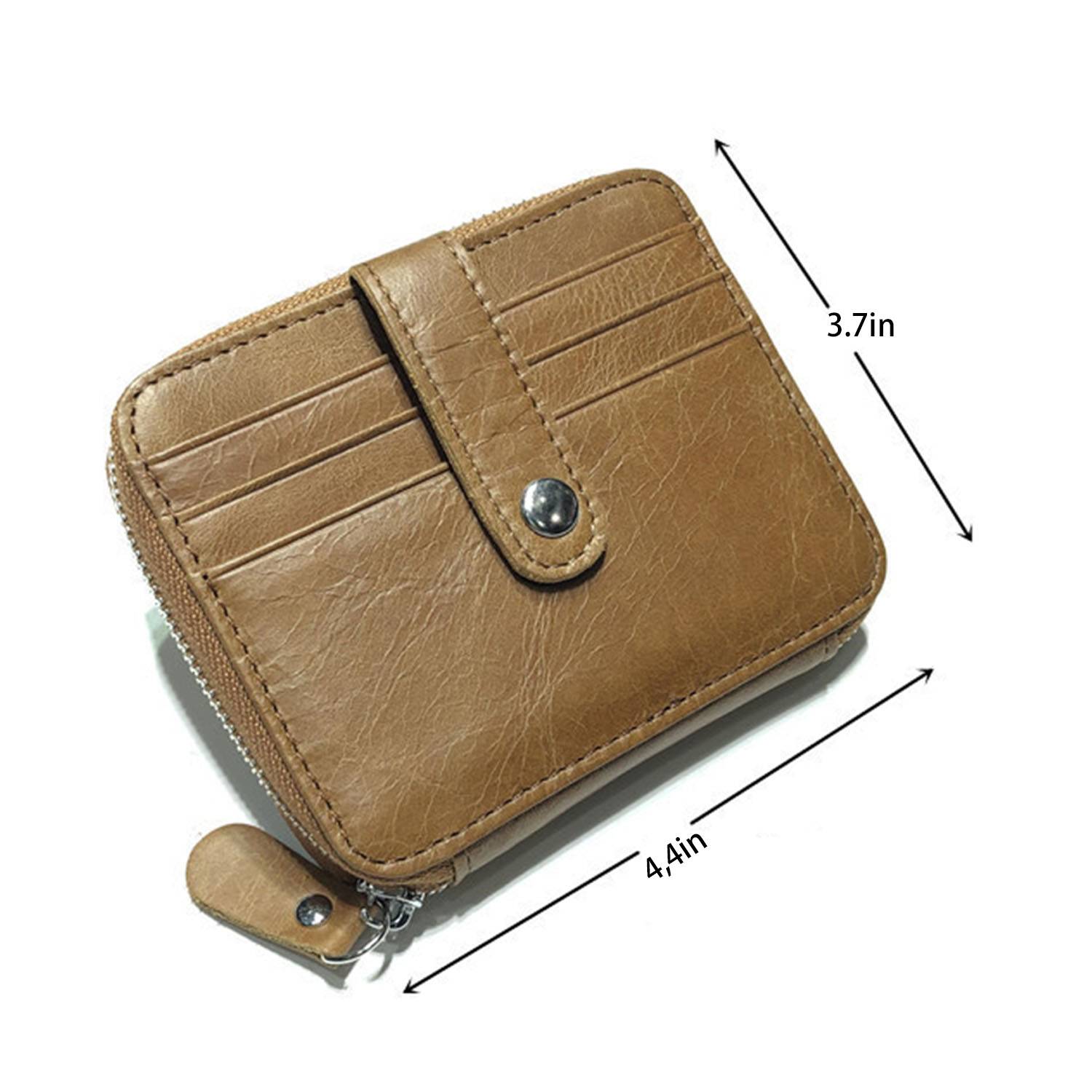 Top Layer Leather Card Bag Multifunction Coin Purse Wallet 3