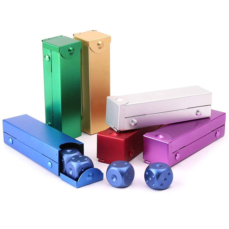 5 Pieces Aluminum Alloy Rounded-Corner Dice Set 3