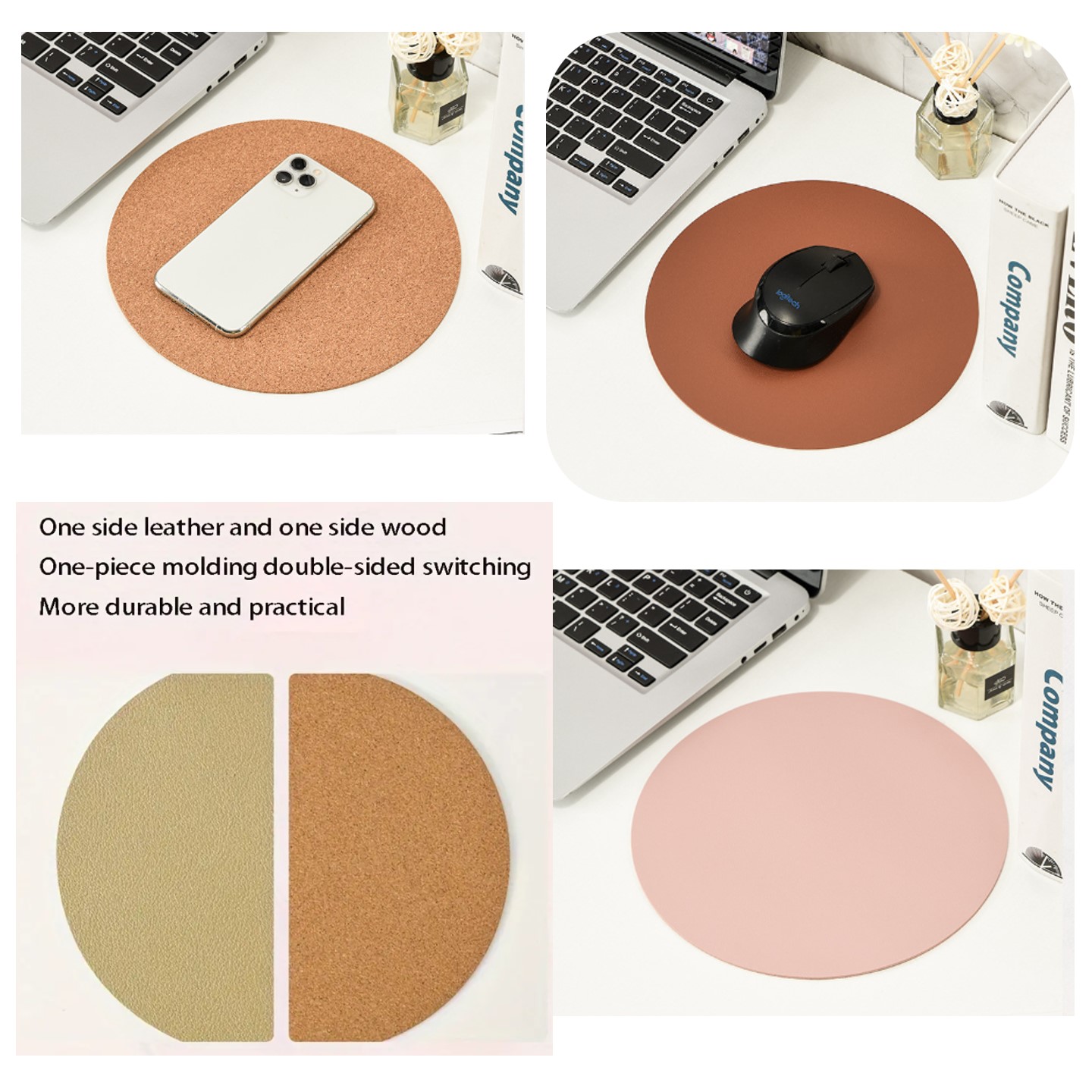 Double-sided Cork Desk Mouse Pad 2