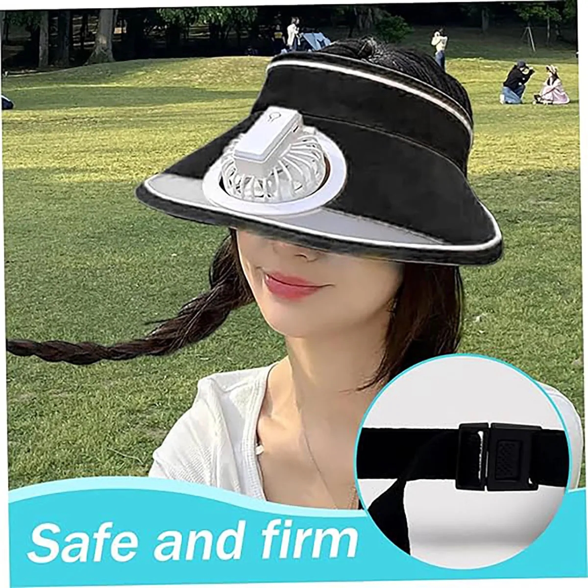 Sun Visor Hat with Fan Adjustable Head Circumference Cap 7