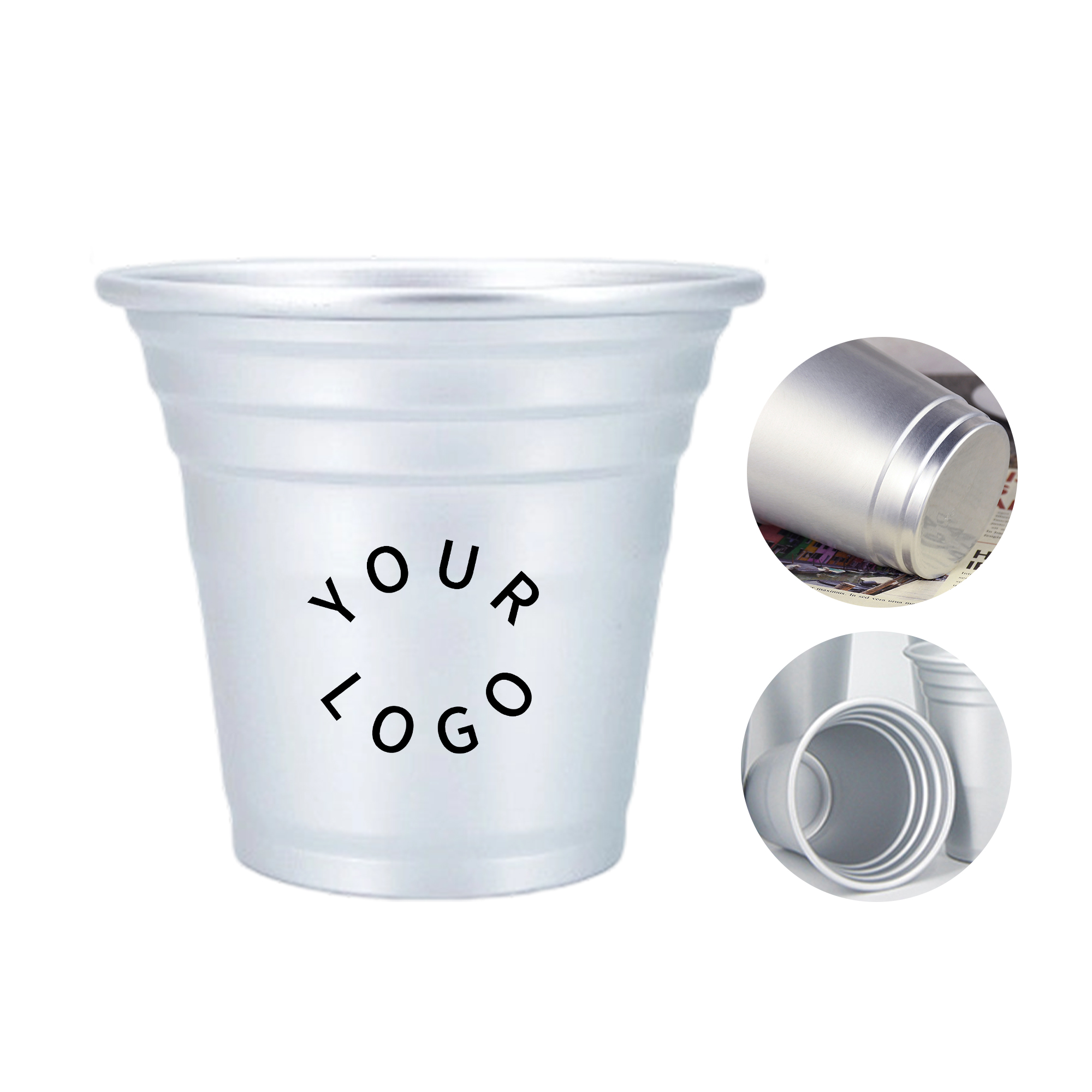 Aluminum Recyclable Cup 8OZ Food Grade Stackable Design 1