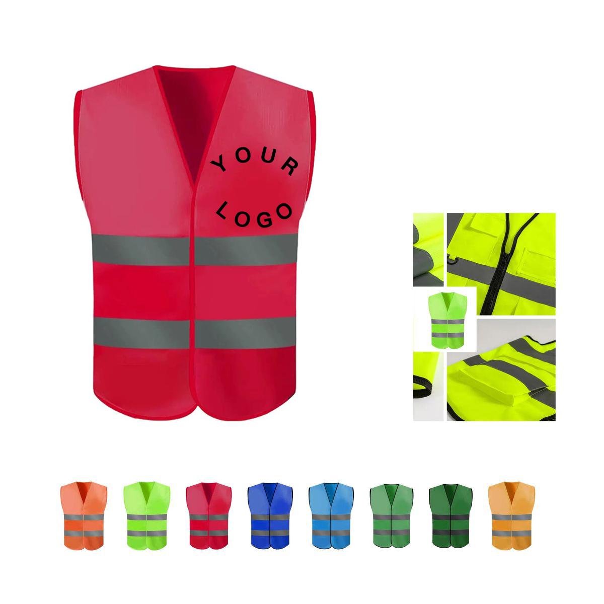 Safety Vest with Reflective Strips Lightweight 4