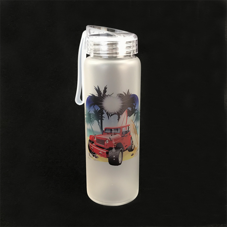 Breast Cancer Awareness Glass Water Bottle 15 oz 5
