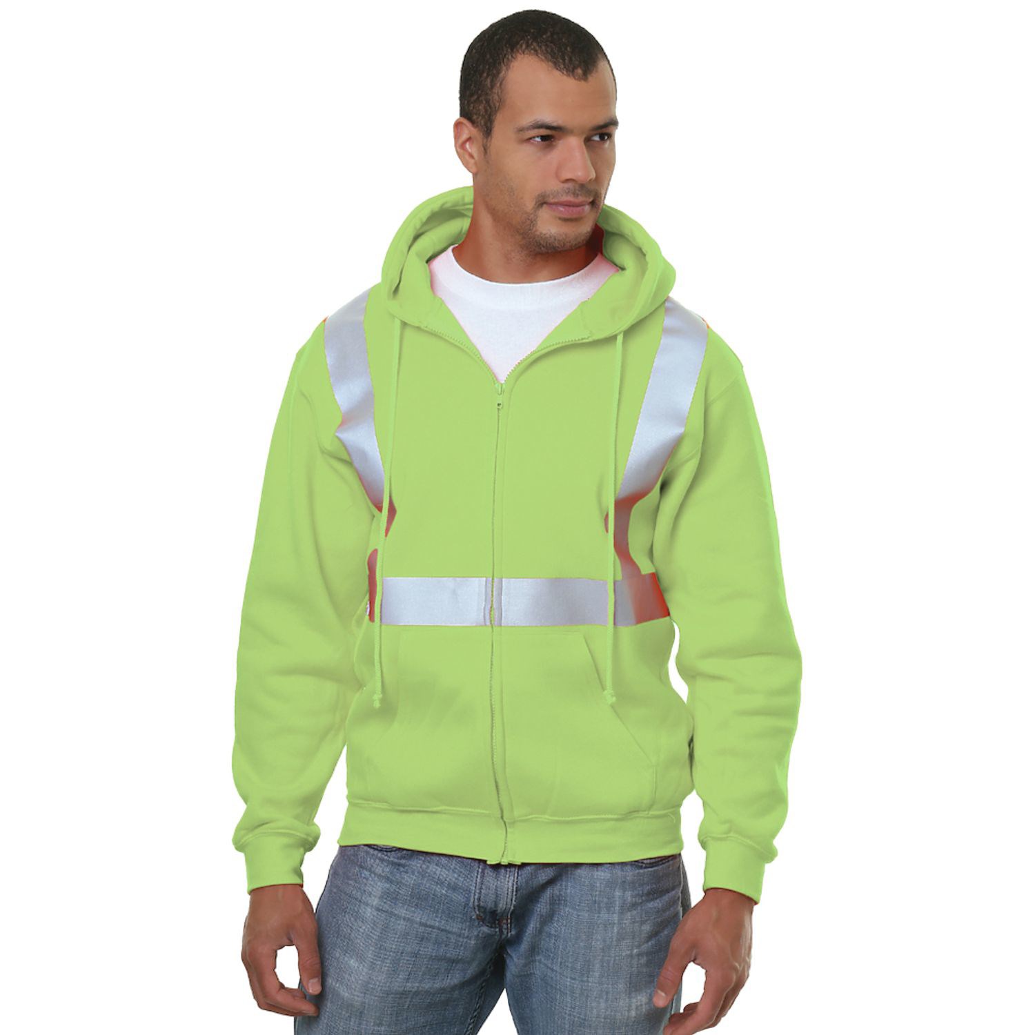 USA-Made Pre-Shrunk Class 2 Safety Full Zip Hoodie 3