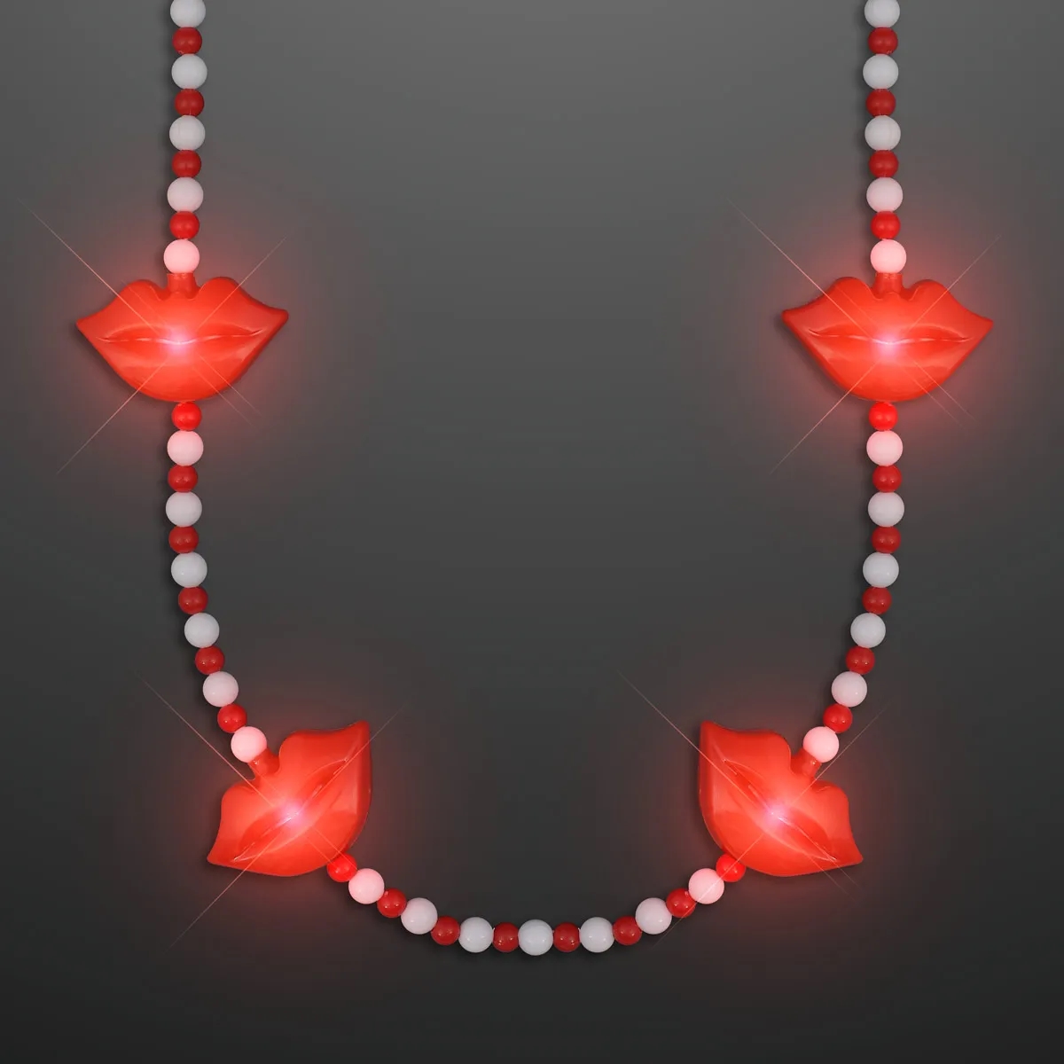 Red Lips Light Up Beads Necklace 2