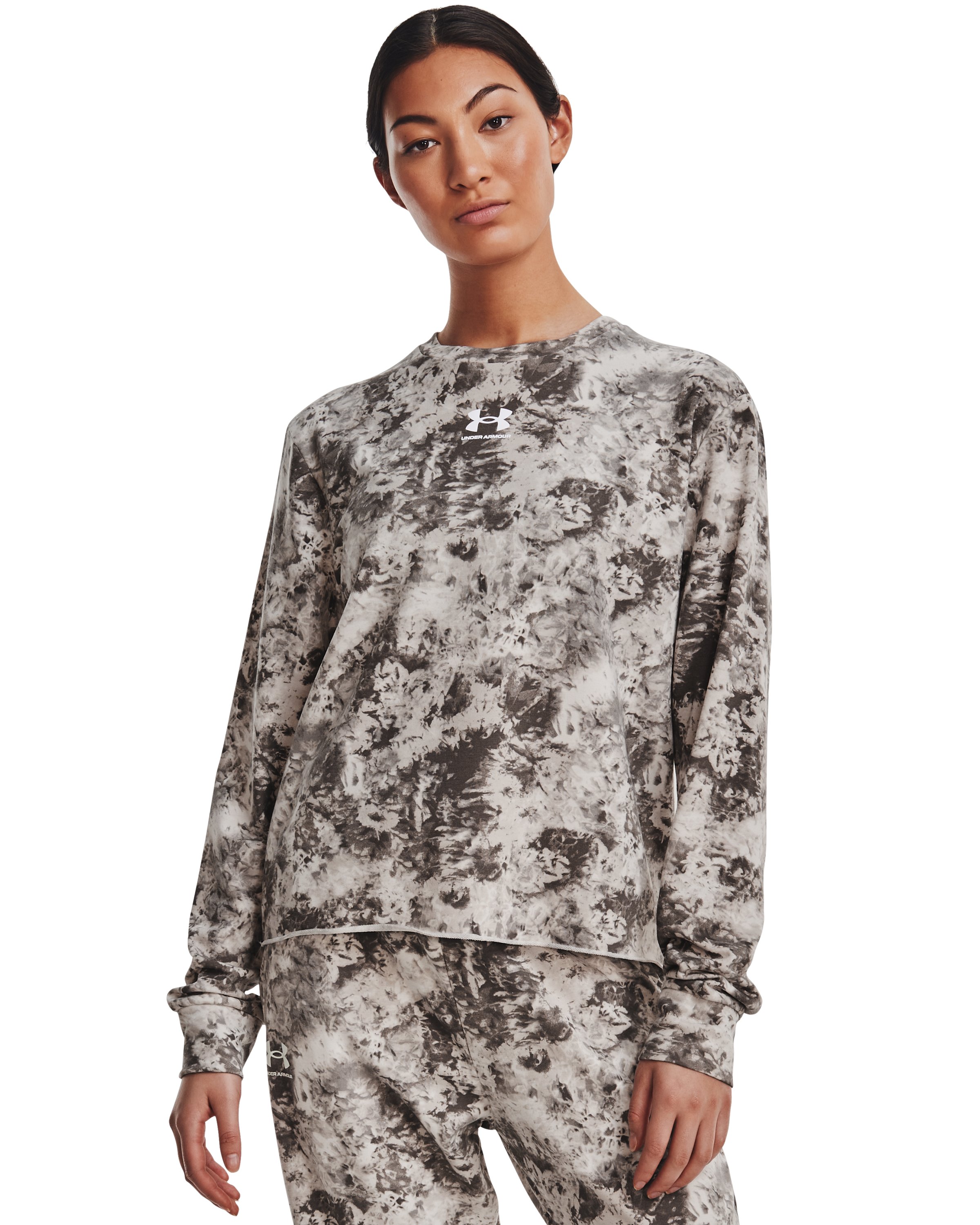 Women's UA Rival Terry Printed Crew  2