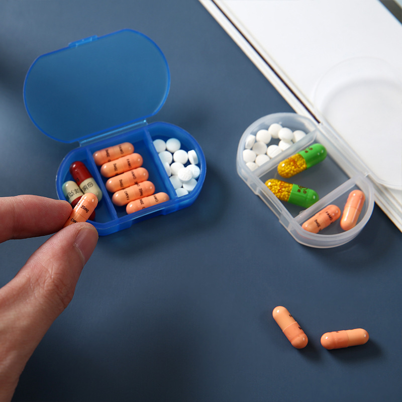 Mini Clear 3 Compartments Pill Box 6