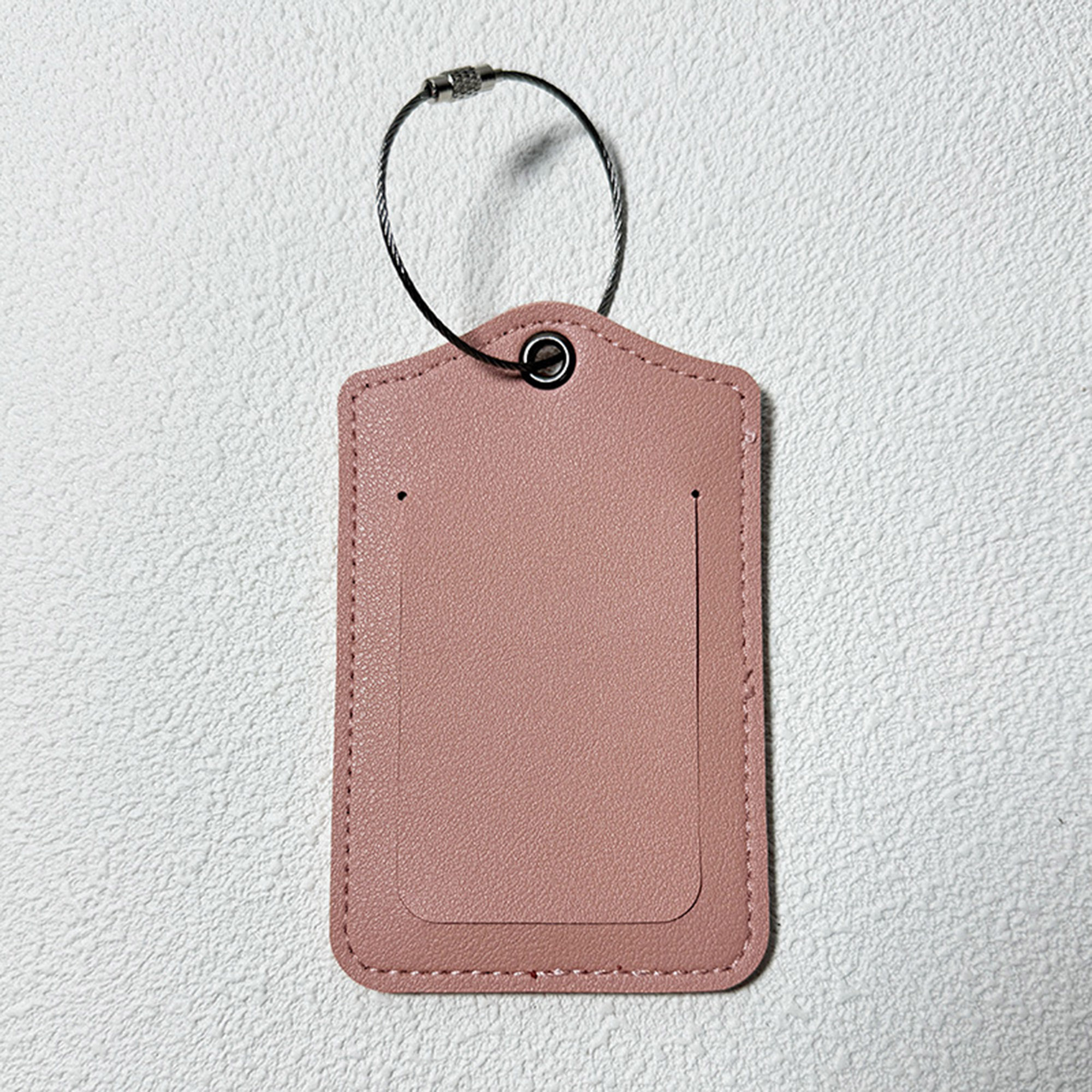 Premium PU Leather Luggage Tags with Stainless Steel Loop 6