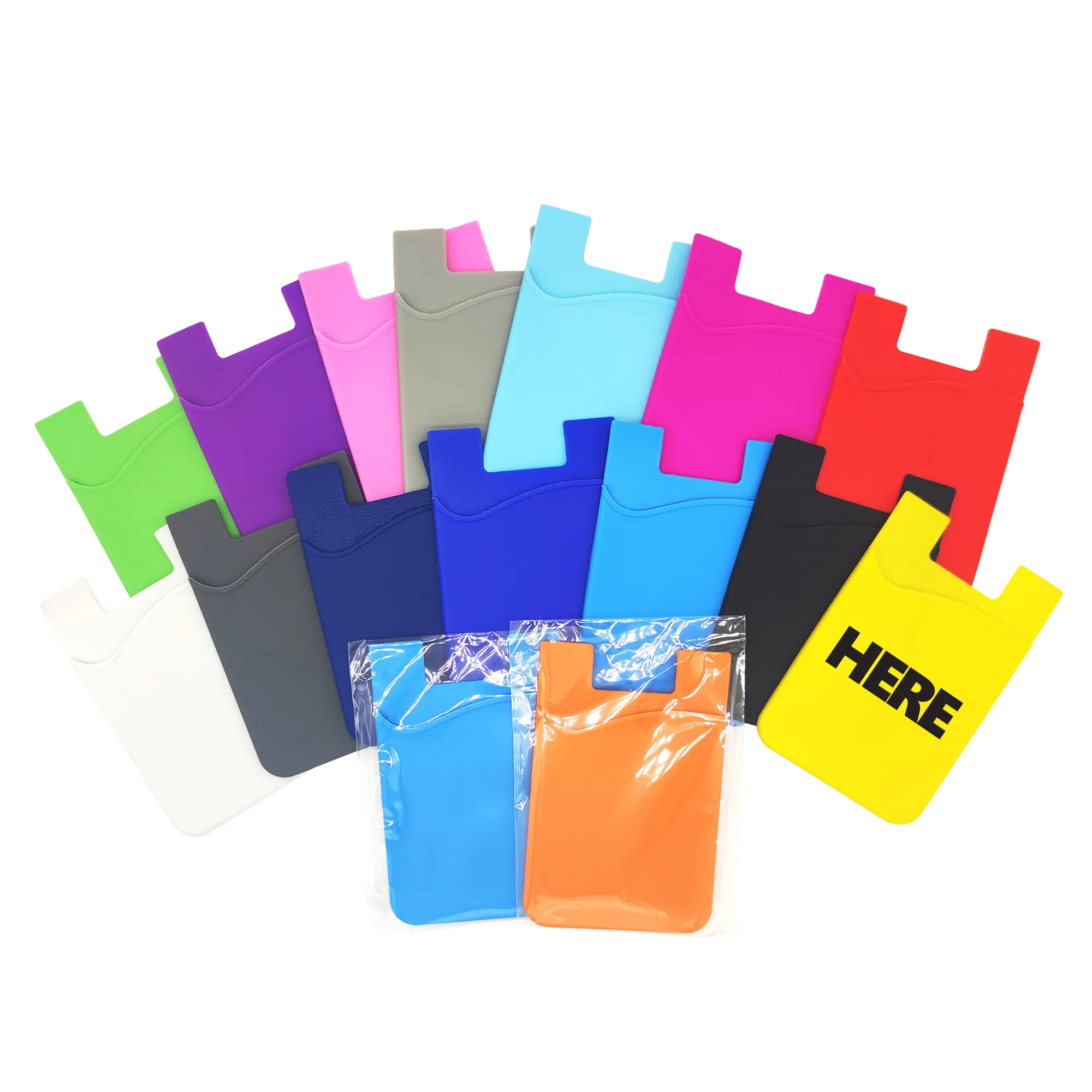 MOQ 100PCS Travel Back Stick Silicone Single Layer Card Hold 8