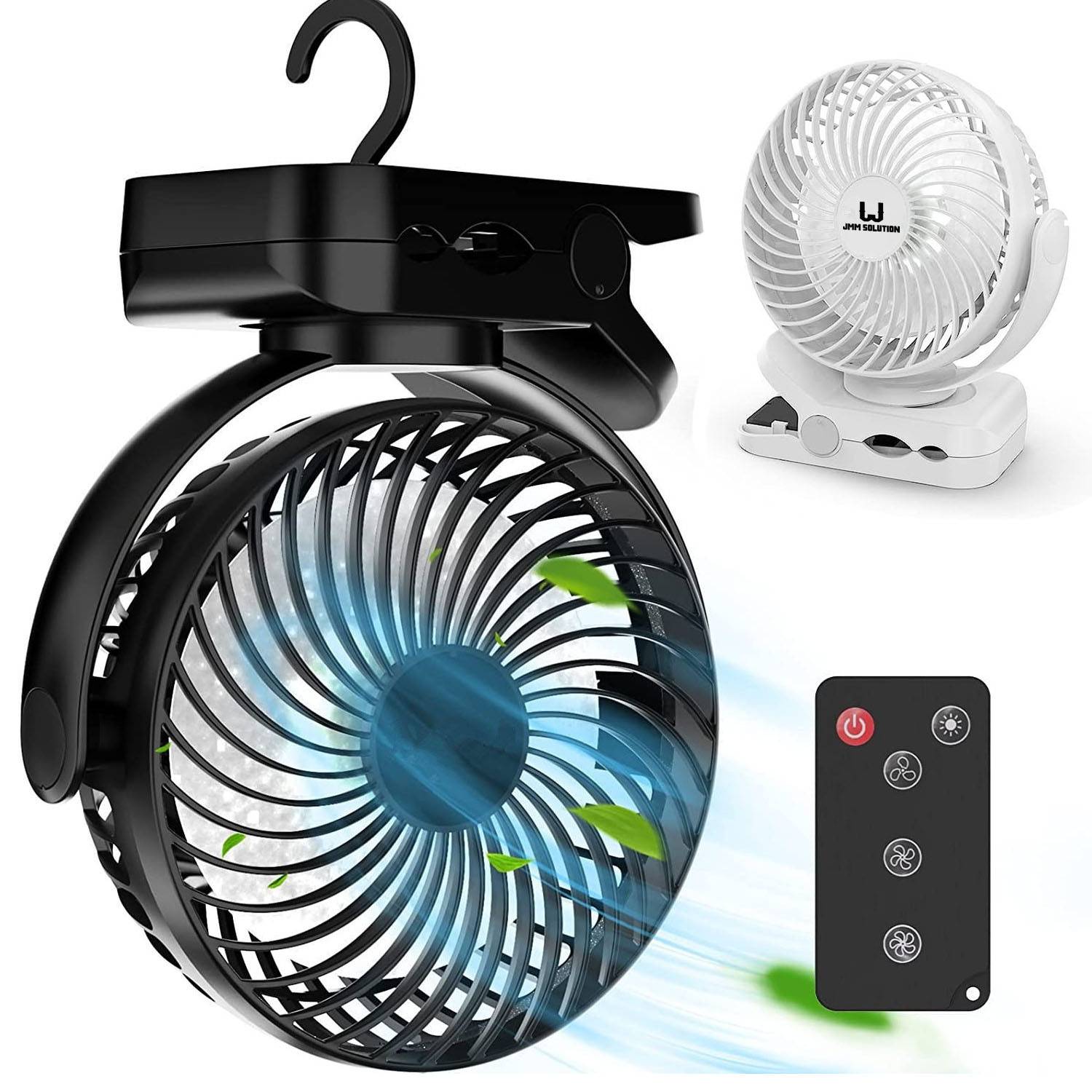 Portable Camping Rechargeable Fan with LED Lantern 6