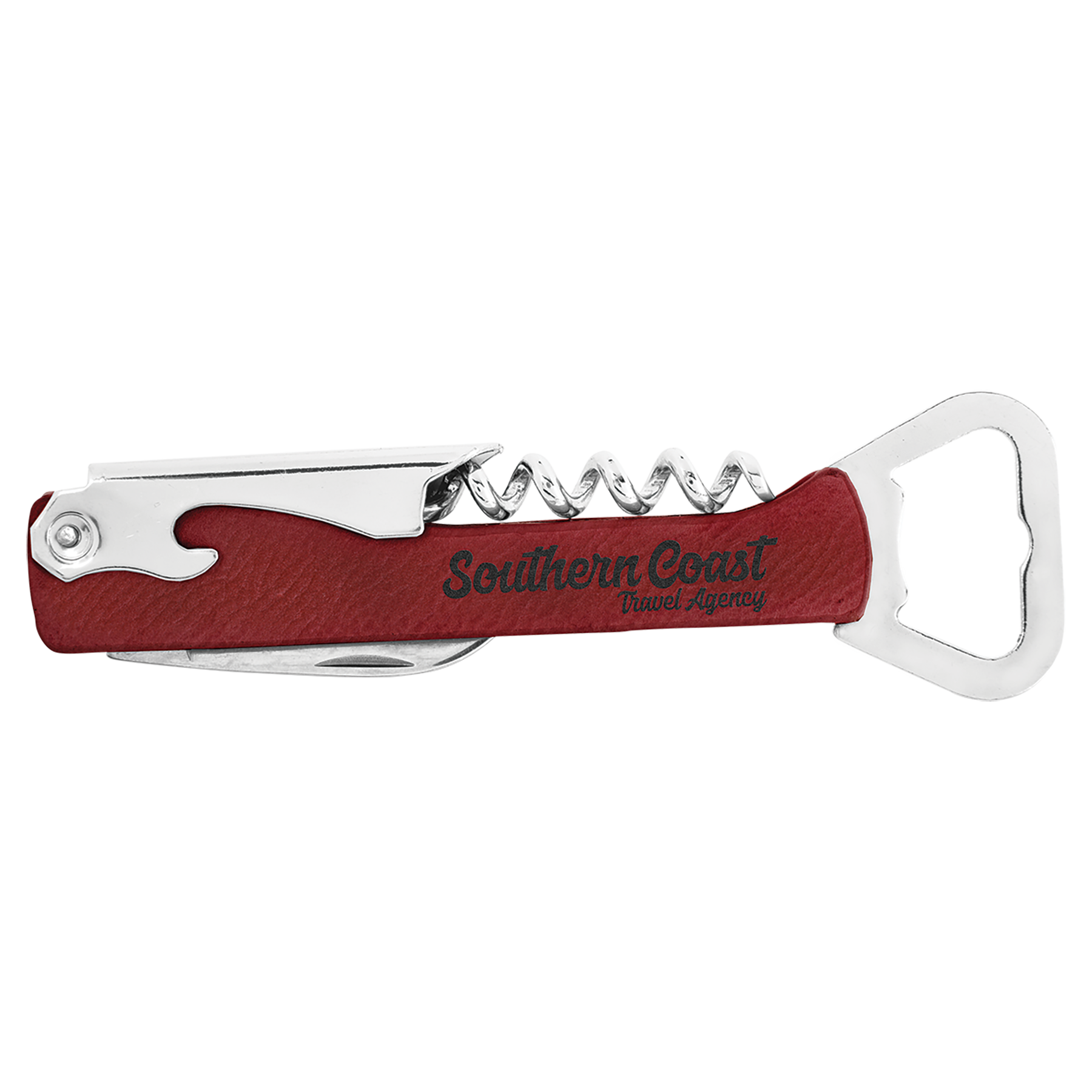 Laser Engraved Leatherette Wine Bottle Opener 12